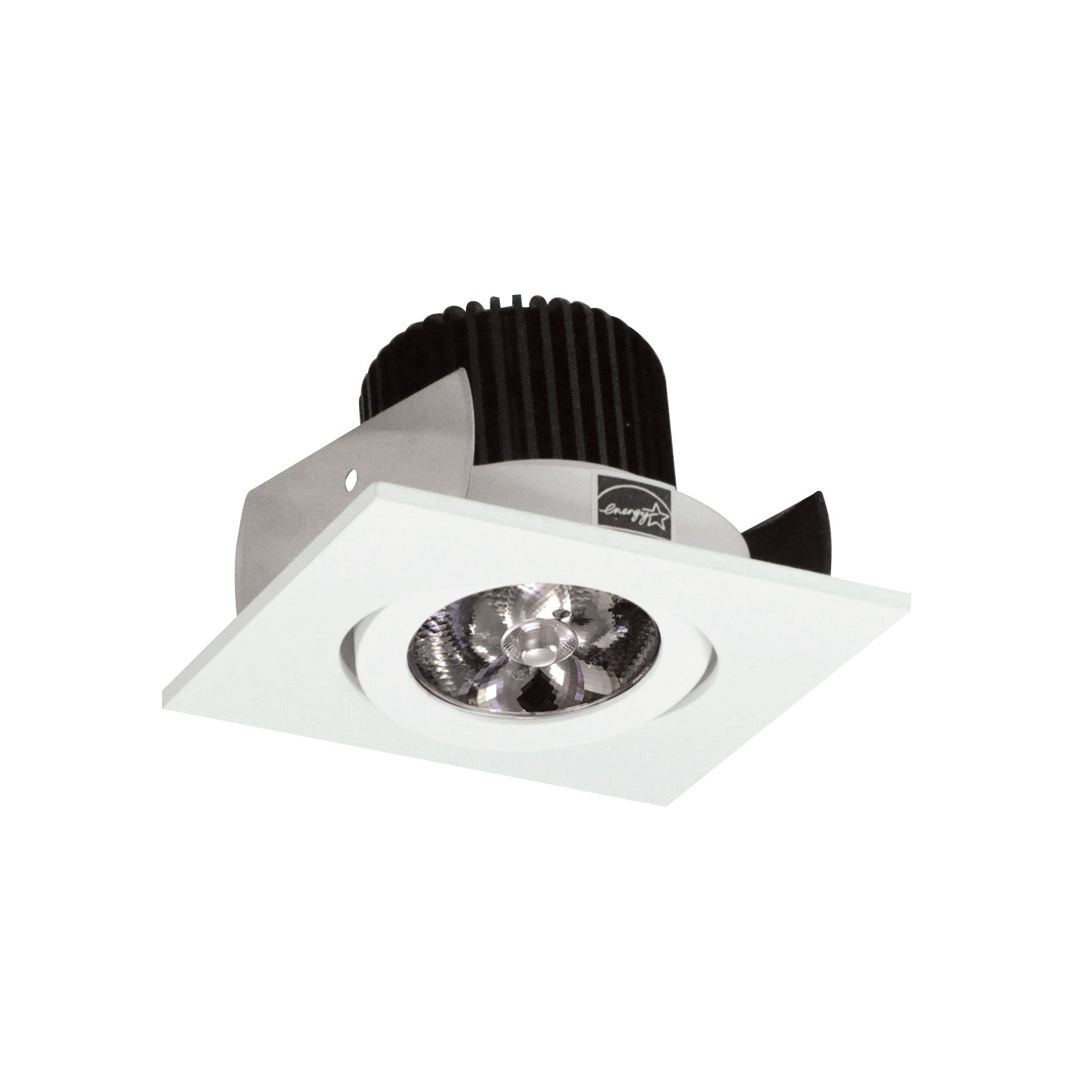 Nora Lighting NIOB - 2SG40QMPW 2" Iolite LED Square Adjustable Gimbal, 10 - Degree Optic, 850lm / 12W, 4000K, Matte Powder White Finish - Sonic Electric