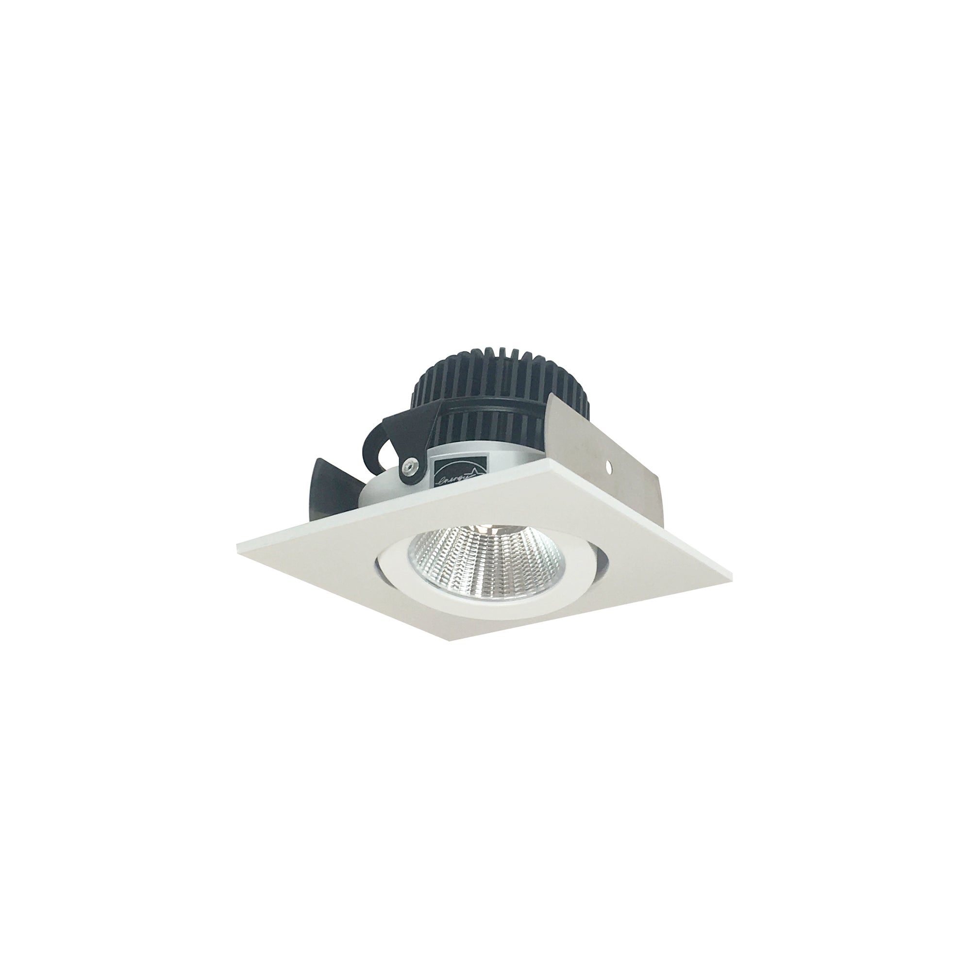 Nora Lighting NIOB - 2SGCDXMPW 2" Iolite LED Square Adjustable Gimbal, 800lm / 14W, Comfort Dim, Matte Powder White Finish - Sonic Electric