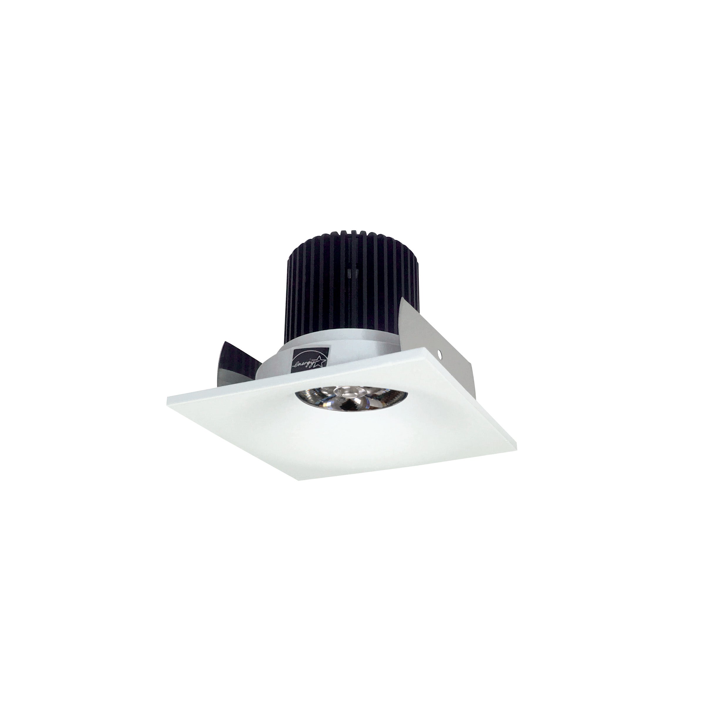 Nora Lighting NIOB - 2SNB30QMPW 2" Iolite LED Square Bullnose, 10 - Degree Optic, 800lm / 12W, 3000K, Matte Powder White Finish - Sonic Electric