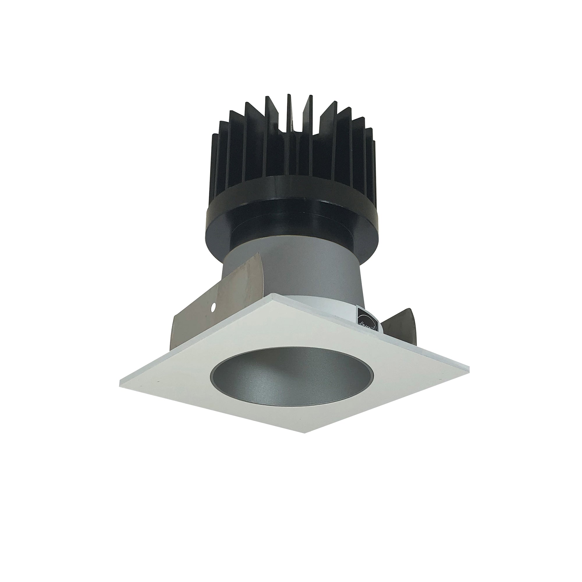 Nora Lighting NIOB - 2SNDC27XHW/HL 2" Iolite LED Square Reflector with Round Aperture, 1500lm/2000lm/2500lm (varies by housing), 2700K, Haze Reflector / White Flange - Sonic Electric