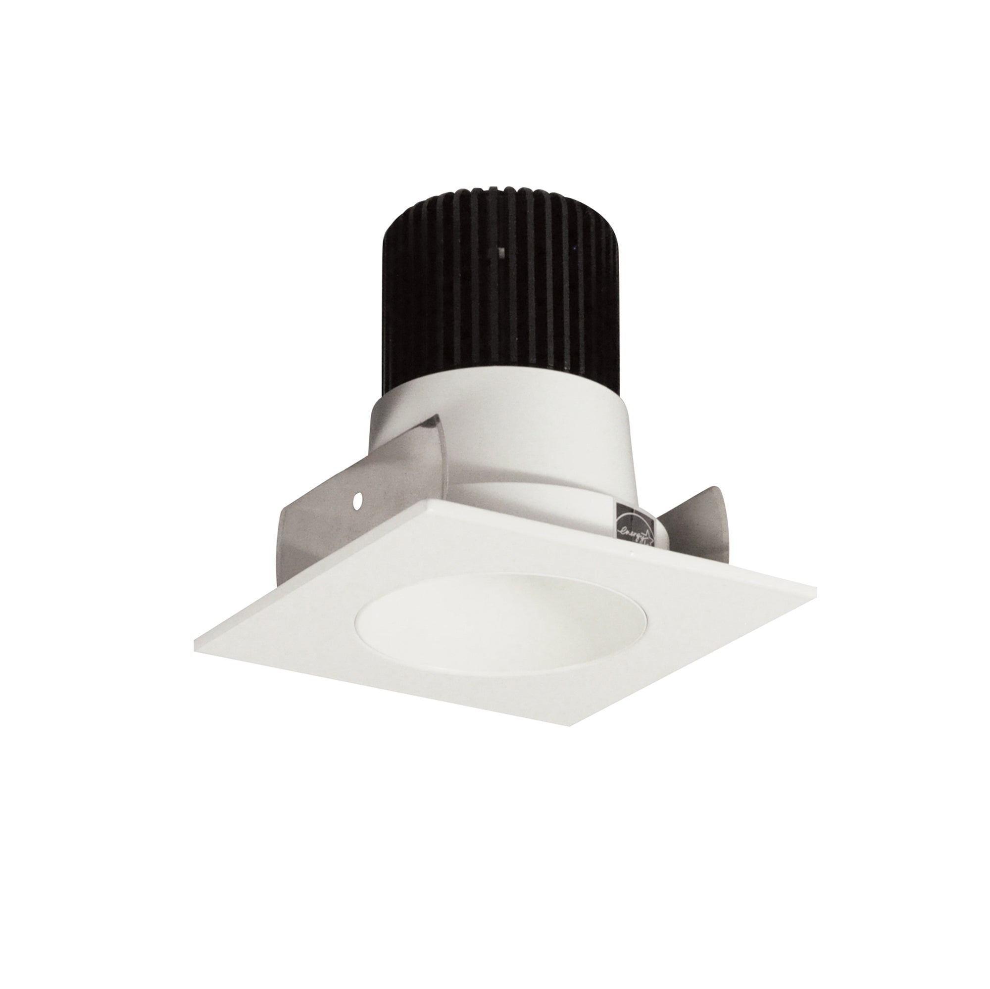 Nora Lighting NIOB - 2SNDC35XWW/10 2" Iolite LED Square Reflector with Round Aperture, 1000lm / 14W, 3500K, White Reflector / White Flange - Sonic Electric