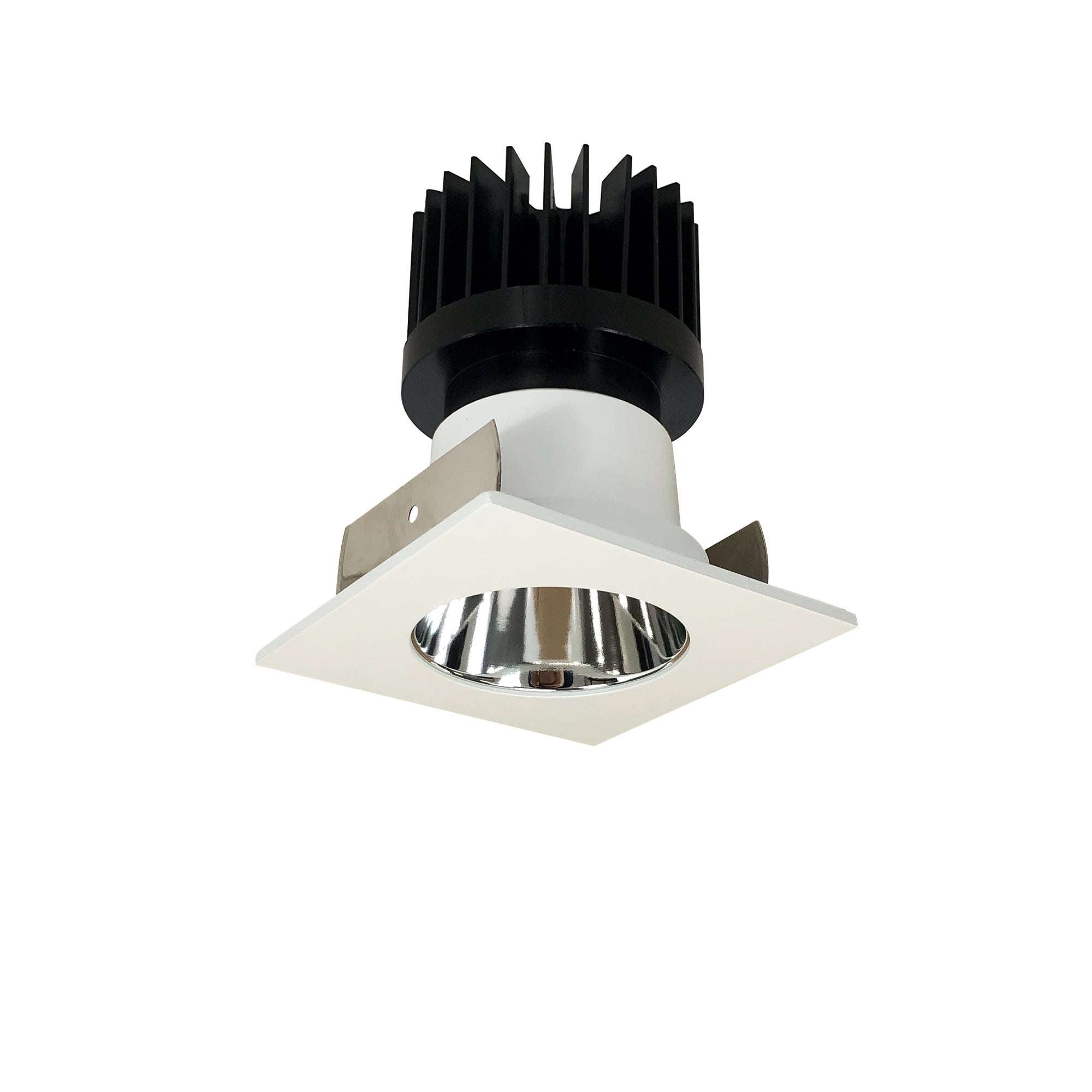 Nora Lighting NIOB - 2SNDC50XCMPW/HL 2" Iolite LED Square Reflector with Round Aperture, 1500lm/2000lm/2500lm (varies by housing), 5000K, Specular Clear Reflector / Matte Powder White Flange - Sonic Electric