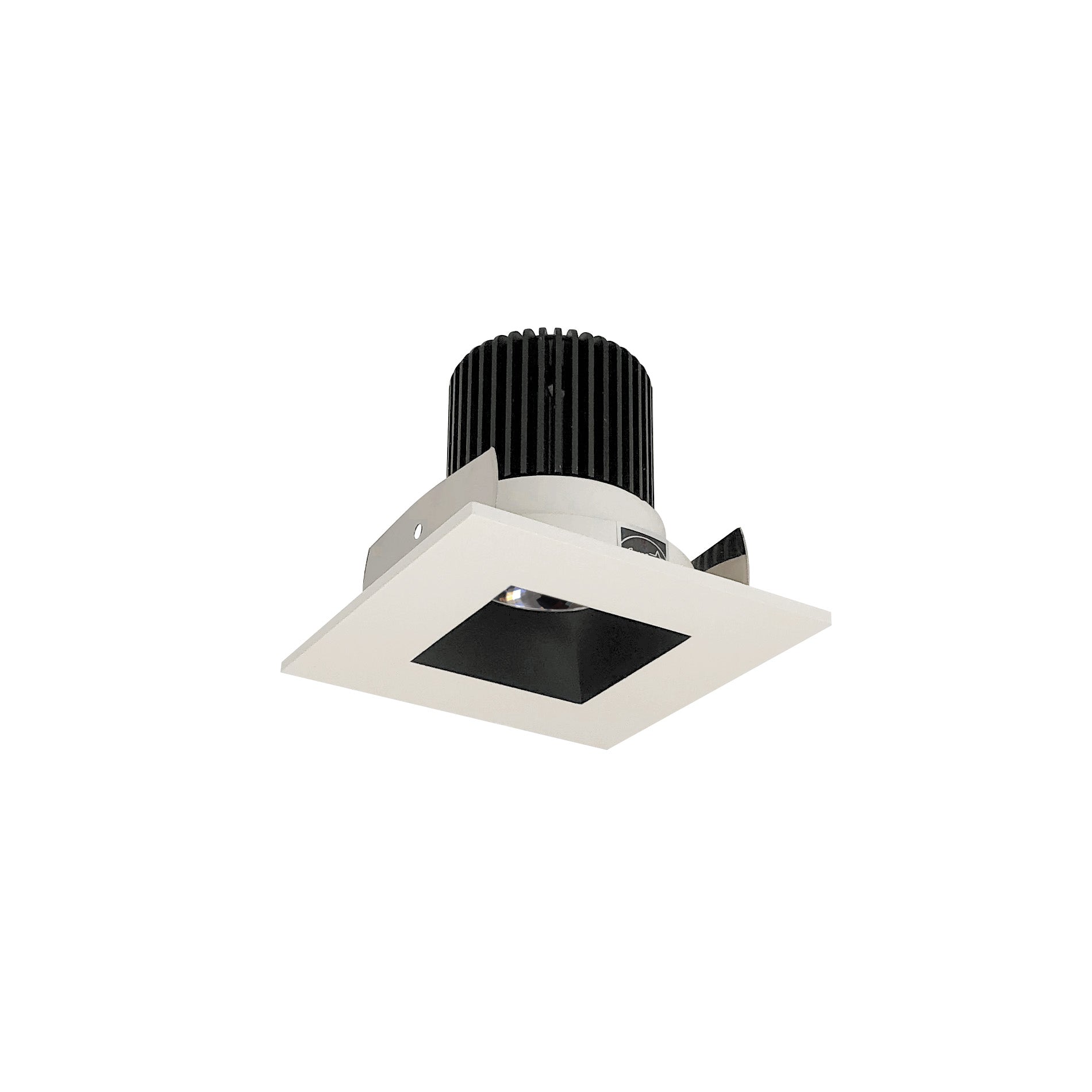Nora Lighting NIOB - 2SNDSQ27QBW 2" Iolite LED Square Reflector with Square Aperture, 10 - Degree Optic, 800lm / 12W, 2700K, Black Reflector / White Flange - Sonic Electric