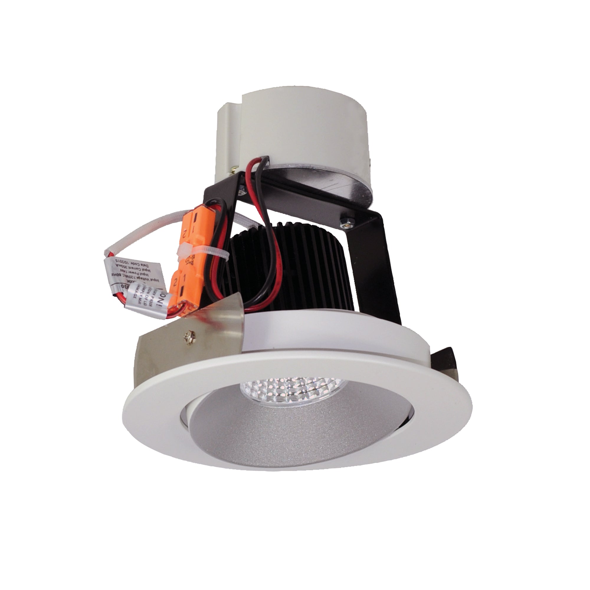 Nora Lighting NIR - 4RC30XHW/10 4" Iolite LED Round Adjustable Cone Retrofit, 1000lm / 12W, 3000K, Haze Reflector / White Flange - Sonic Electric