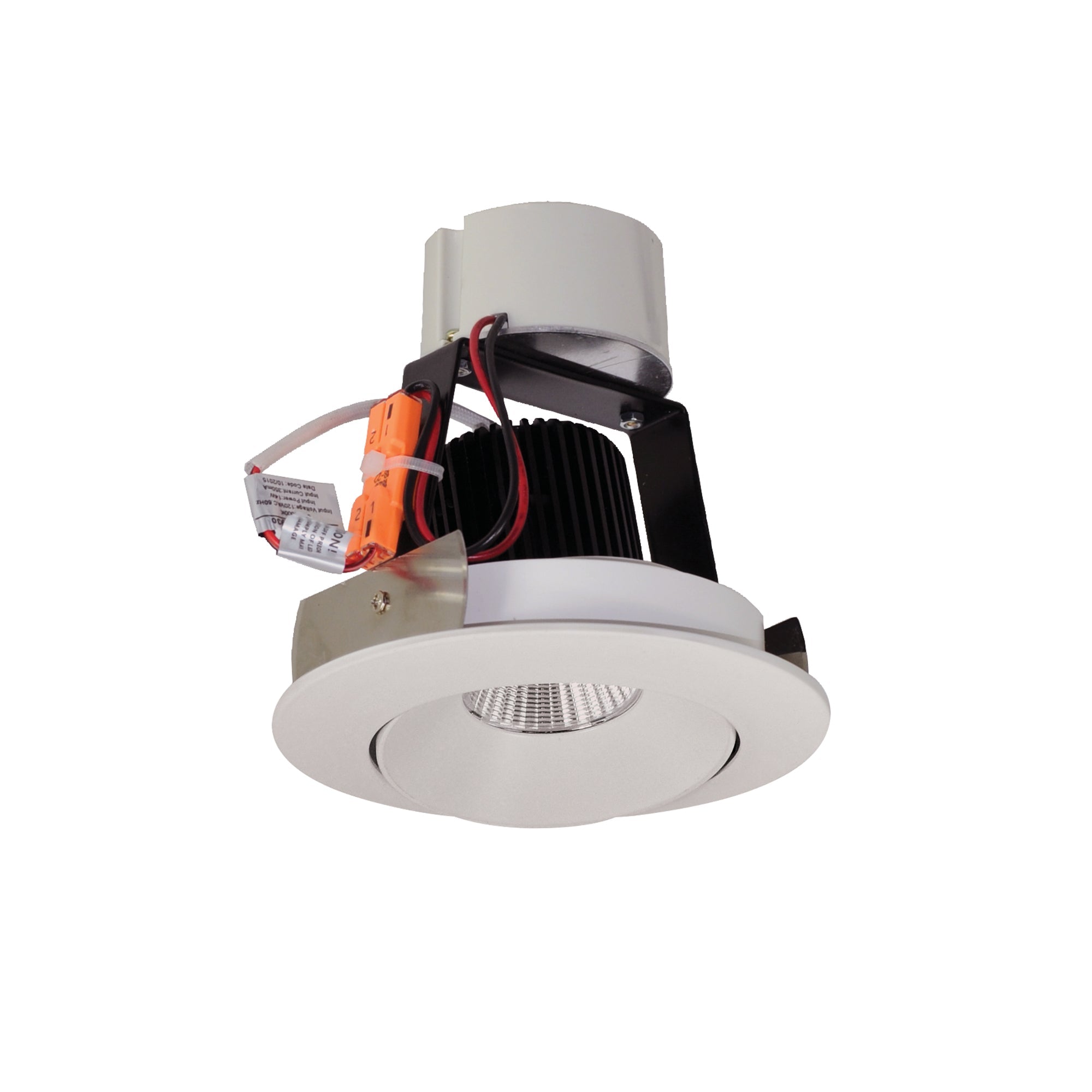 Nora Lighting NIR - 4RC40XWW/10 4" Iolite LED Round Adjustable Cone Retrofit, 1000lm / 12W, 4000K, White Reflector / White Flange - Sonic Electric