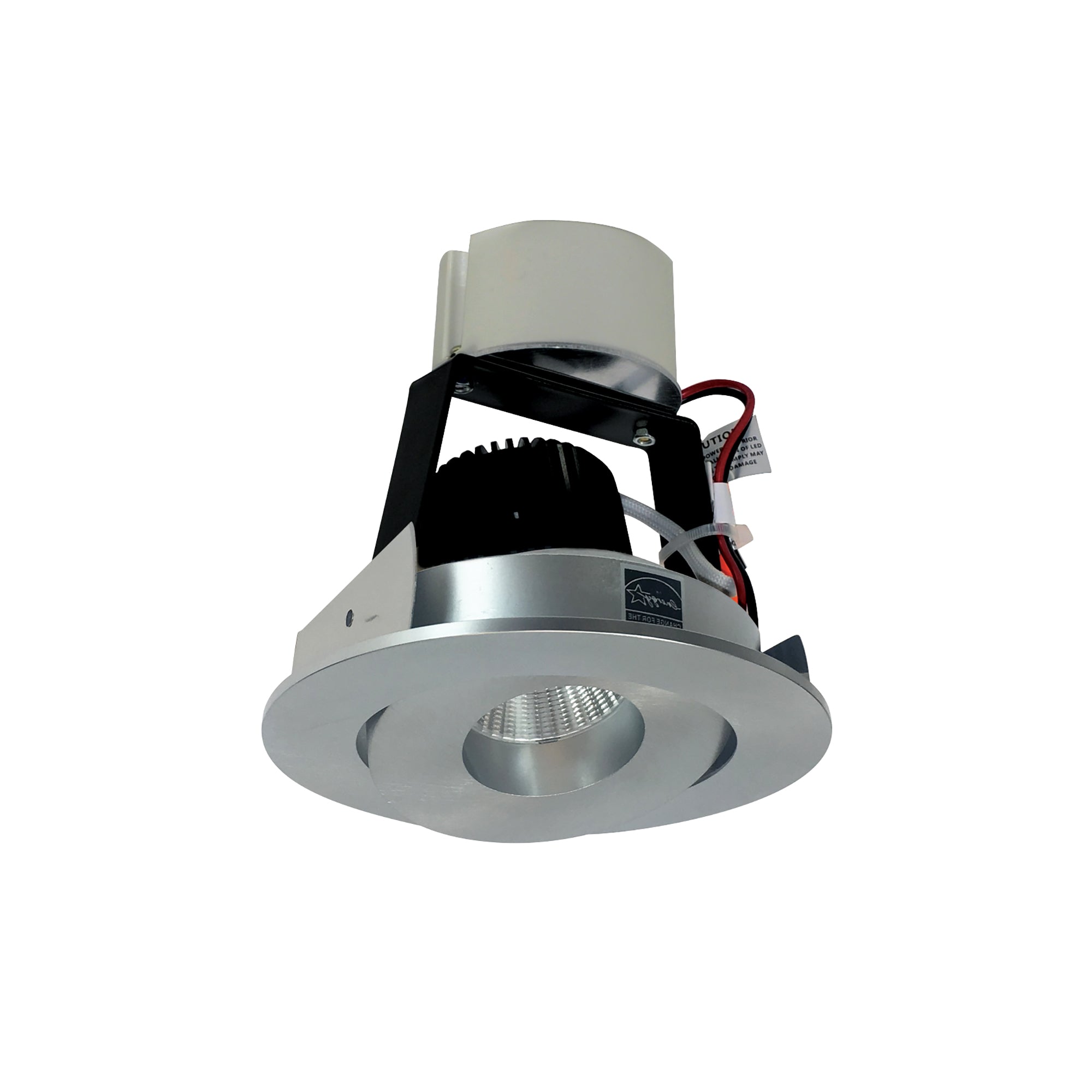 Nora Lighting NIR - 4RG50XNN 4" Iolite LED Round Adjustable Gimbal Retrofit, 800lm / 14W, 5000K, Natural Metal Finish - Sonic Electric