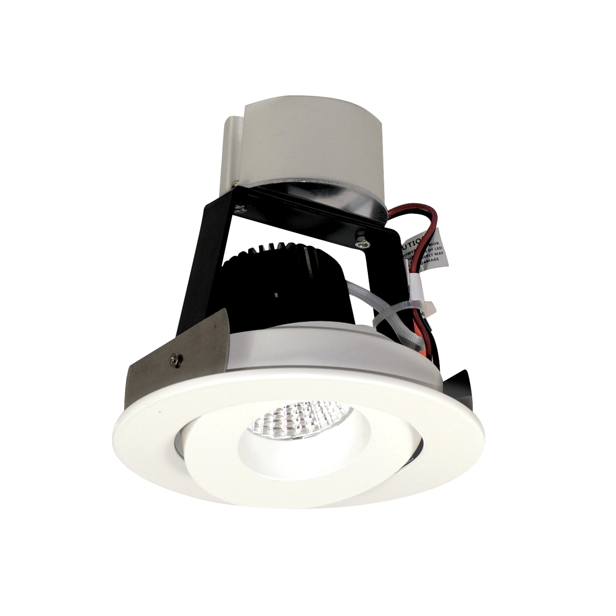 Nora Lighting NIR - 4RGCDXMPW 4" Iolite LED Round Adjustable Gimbal Retrofit, 800lm / 12W, Comfort Dim, Matte Powder White Finish - Sonic Electric