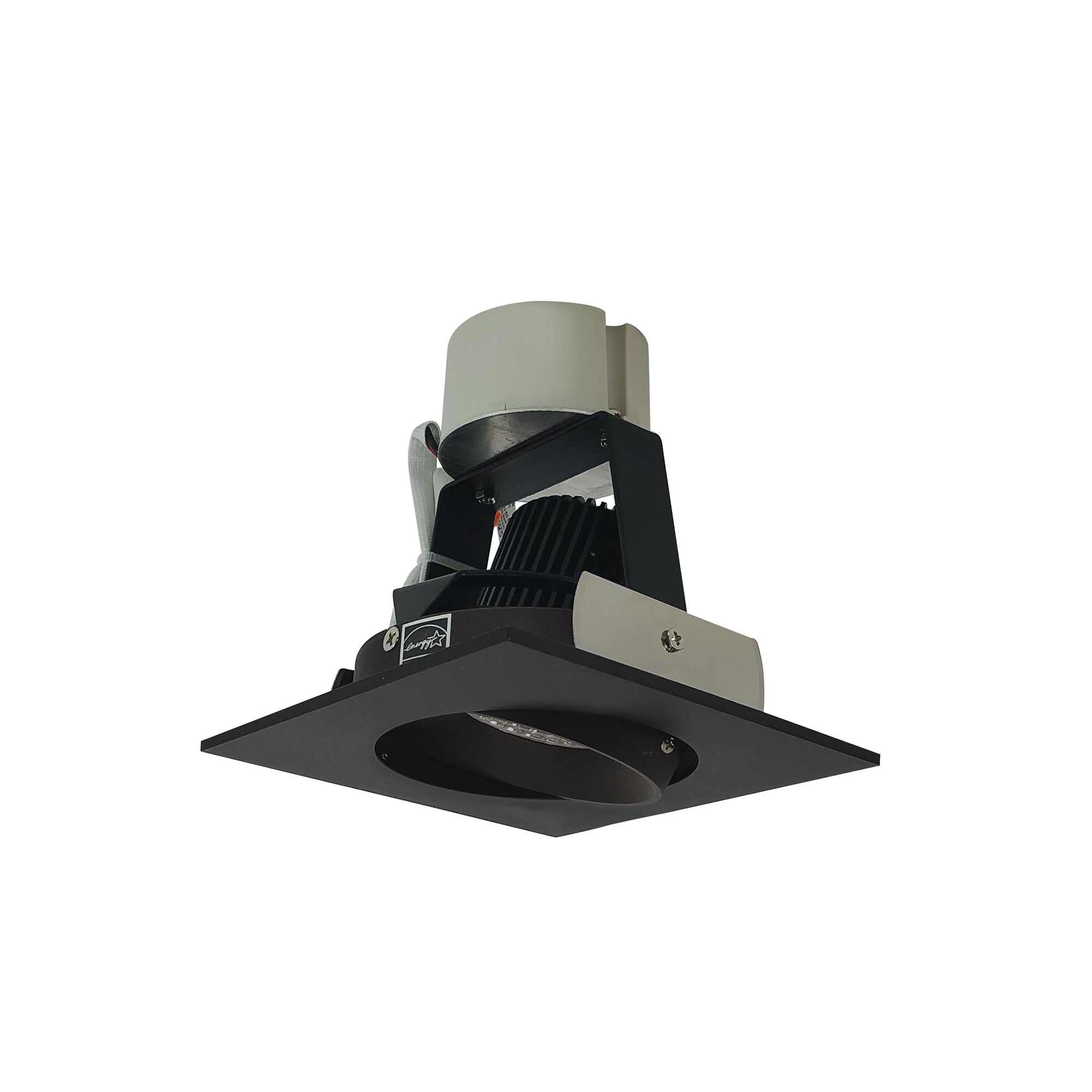 Nora Lighting NIR - 4SC30XHW/10 4" Iolite LED Square Adjustable Cone Retrofit, 1000lm / 12W, 3000K, Haze Reflector / White Flange - Sonic Electric