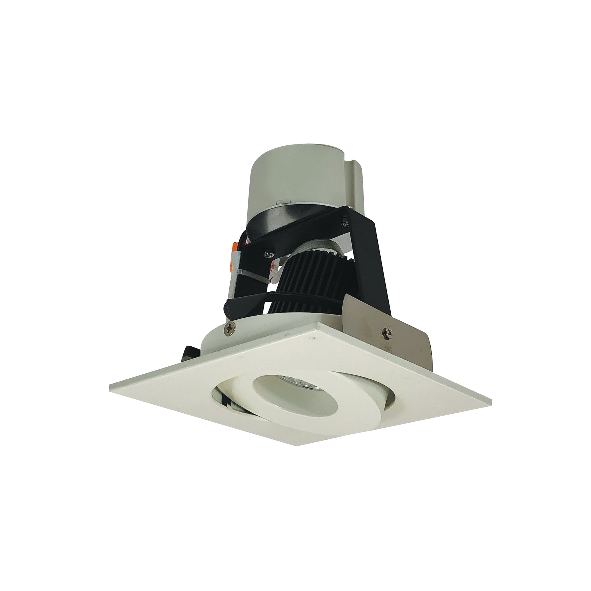 Nora Lighting NIR - 4SG50XWW 4" Iolite LED Square Adjustable Gimbal Retrofit, 800lm / 14W, 5000K, White Finish - Sonic Electric
