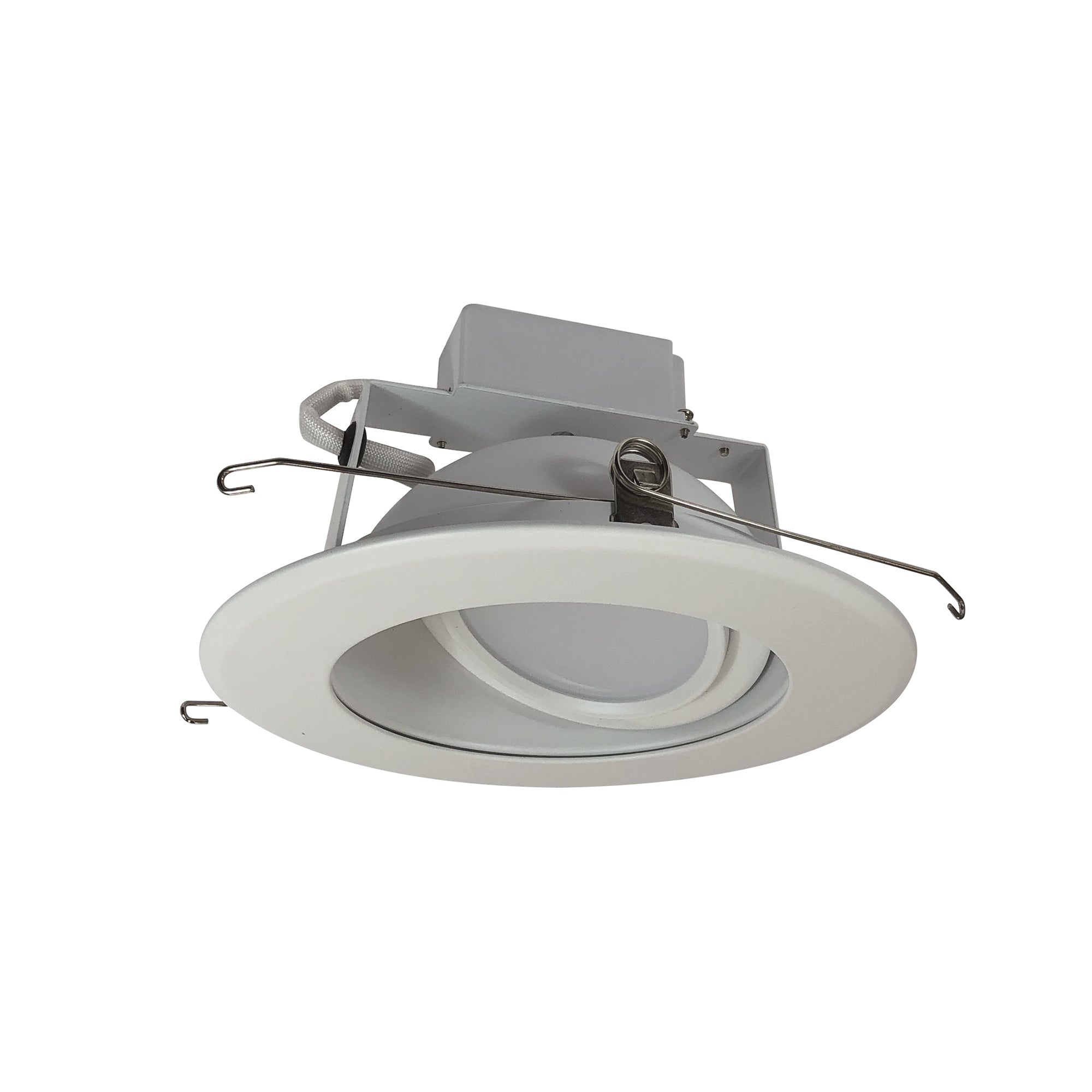 Nora Lighting NLCBC - 66930XWWEM 6" Cobalt Adjustable LED Retrofit, 1200lm / 14W, 3000K, White Reflector / White Flange, Pre - Wired for Emergency - Sonic Electric