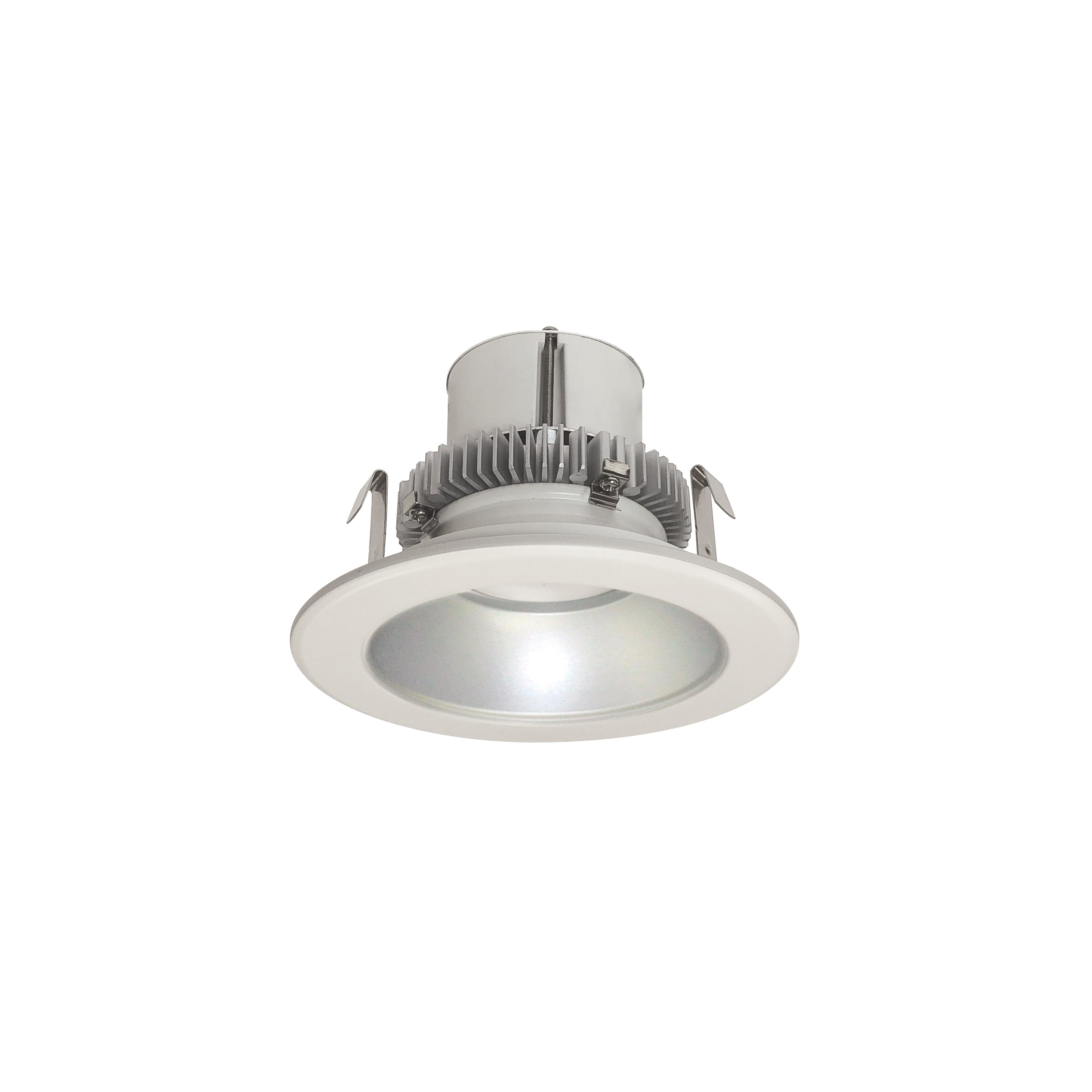 Nora Lighting NLCBC2 - 45135HZW/ALE4 4" Cobalt Click Round Retrofit Reflector, 750lm / 10W, 3500K, Haze Reflector / White Flange, 120 - 277V input; Phase or 0 - 10V dimming - Sonic Electric