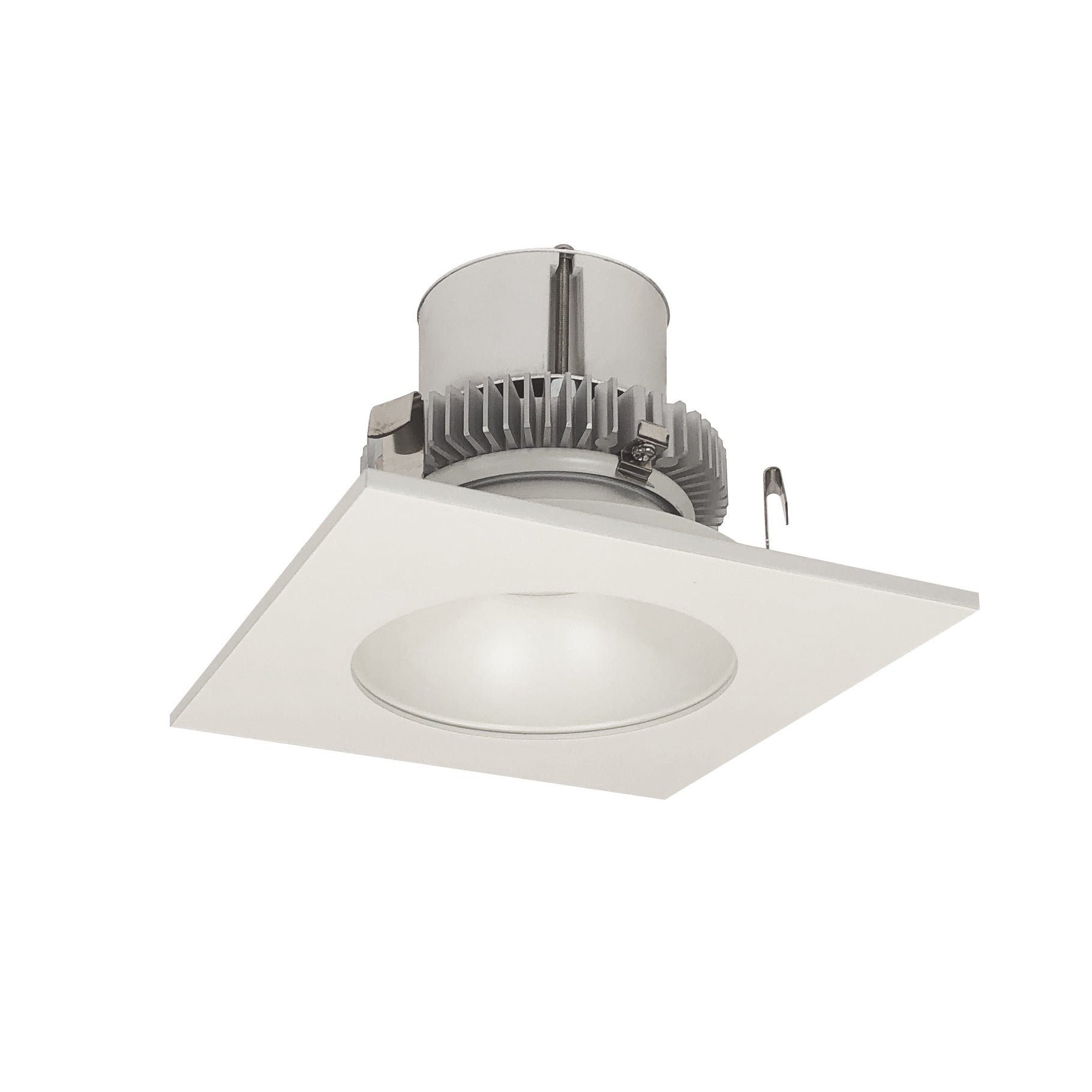 Nora Lighting NLCBC2 - 45335WW/10 4" Cobalt Click Square Retrofit Reflector with Round Aperture, 1000lm / 12W, 3500K, White Reflector / White Flange - Sonic Electric