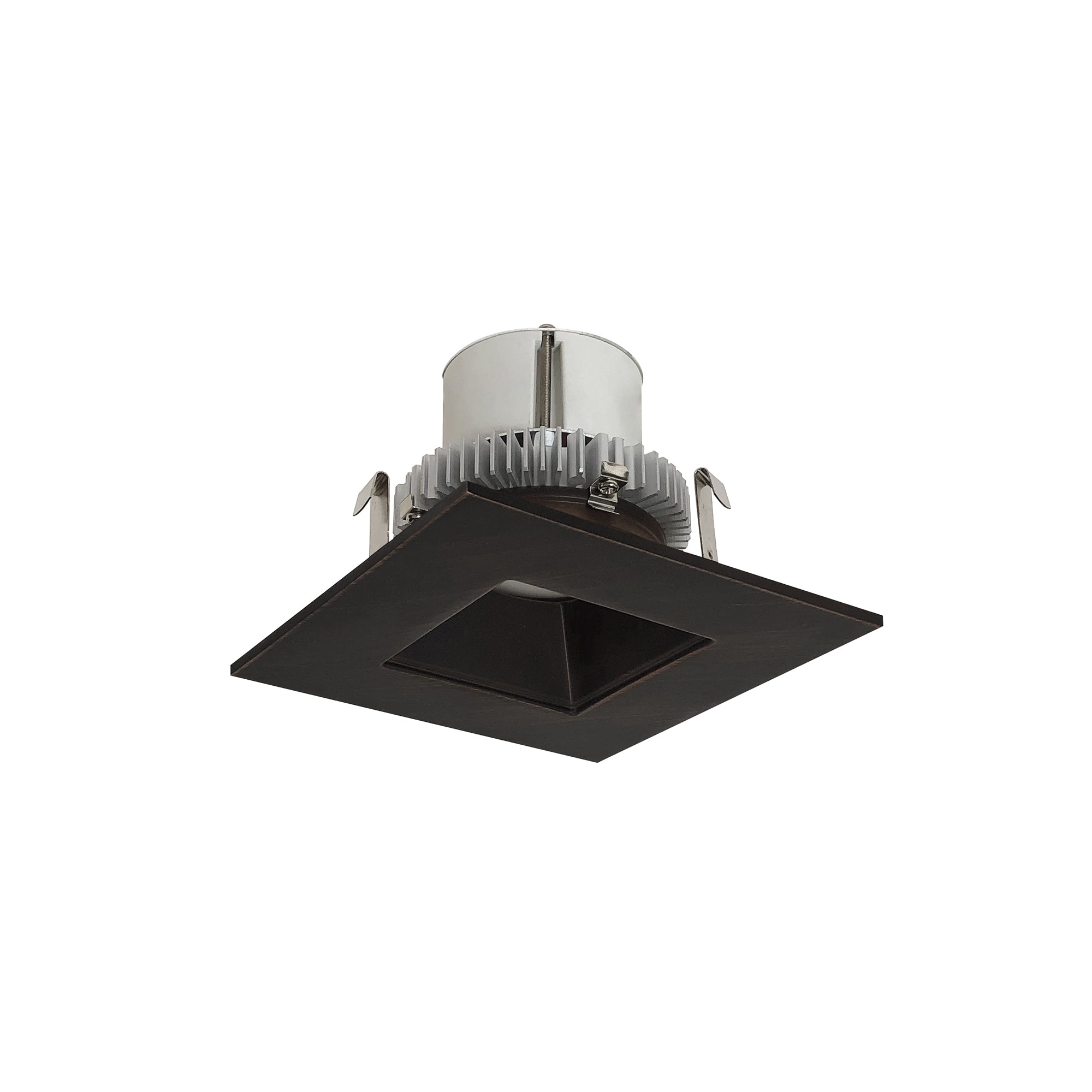 Nora Lighting NLCBC2 - 45640BZBZ/ALE4 4" Cobalt Click Square Retrofit Reflector with Square Aperture, 750lm / 10W, 4000K, Bronze Reflector / Bronze Flange, 120 - 277V input; Phase or 0 - 10V dimming - Sonic Electric