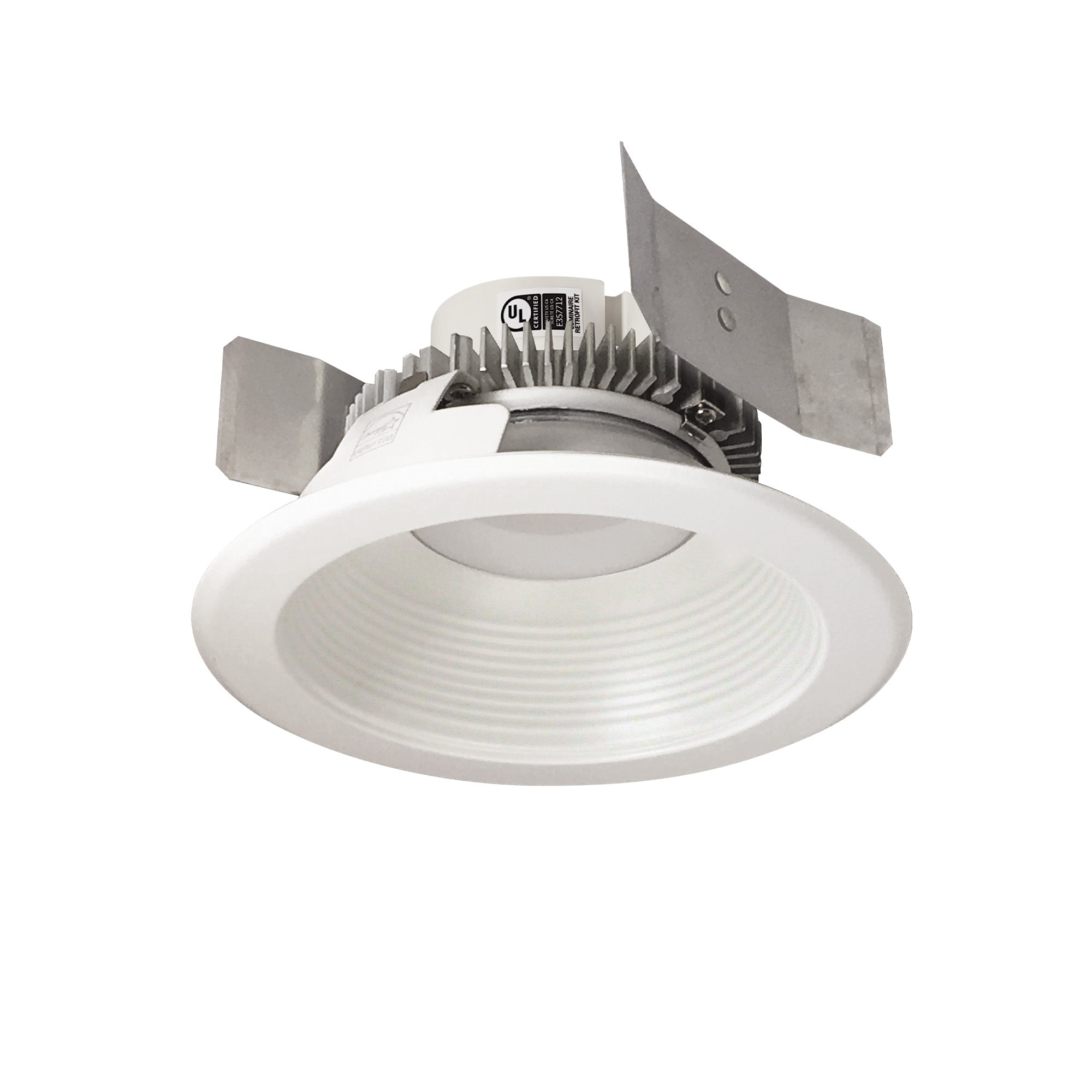 Nora Lighting NLCBC2 - 552TWMPW/10 5" Cobalt Click Round Retrofit Baffle, 1000lm / 13.5W, Selectable CCT, Matte Powder White - Sonic Electric