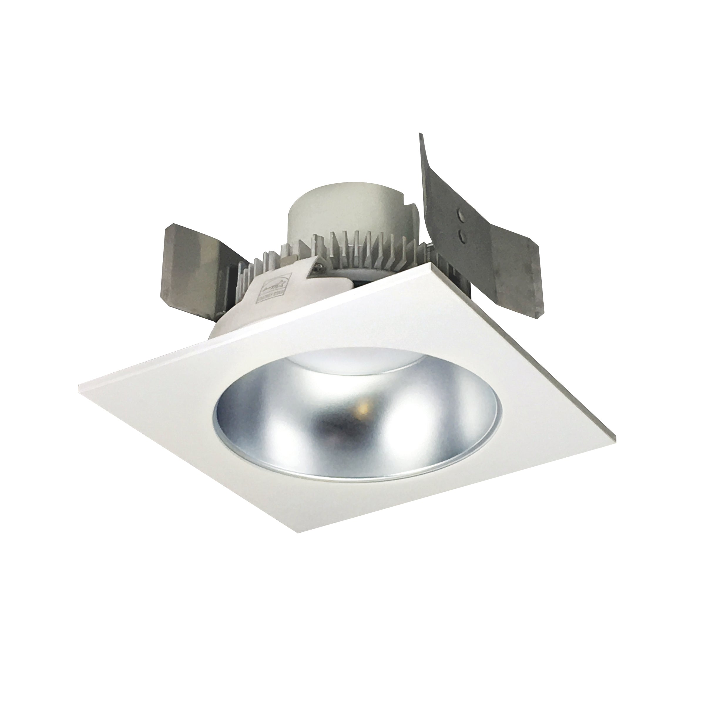 Nora Lighting NLCBC2 - 553CDDW/A 5" Cobalt Click Square Retrofit Reflector with Round Aperture, 900lm / 12W, Comfort Dim, Diffused Clear Reflector / White Flange - Sonic Electric