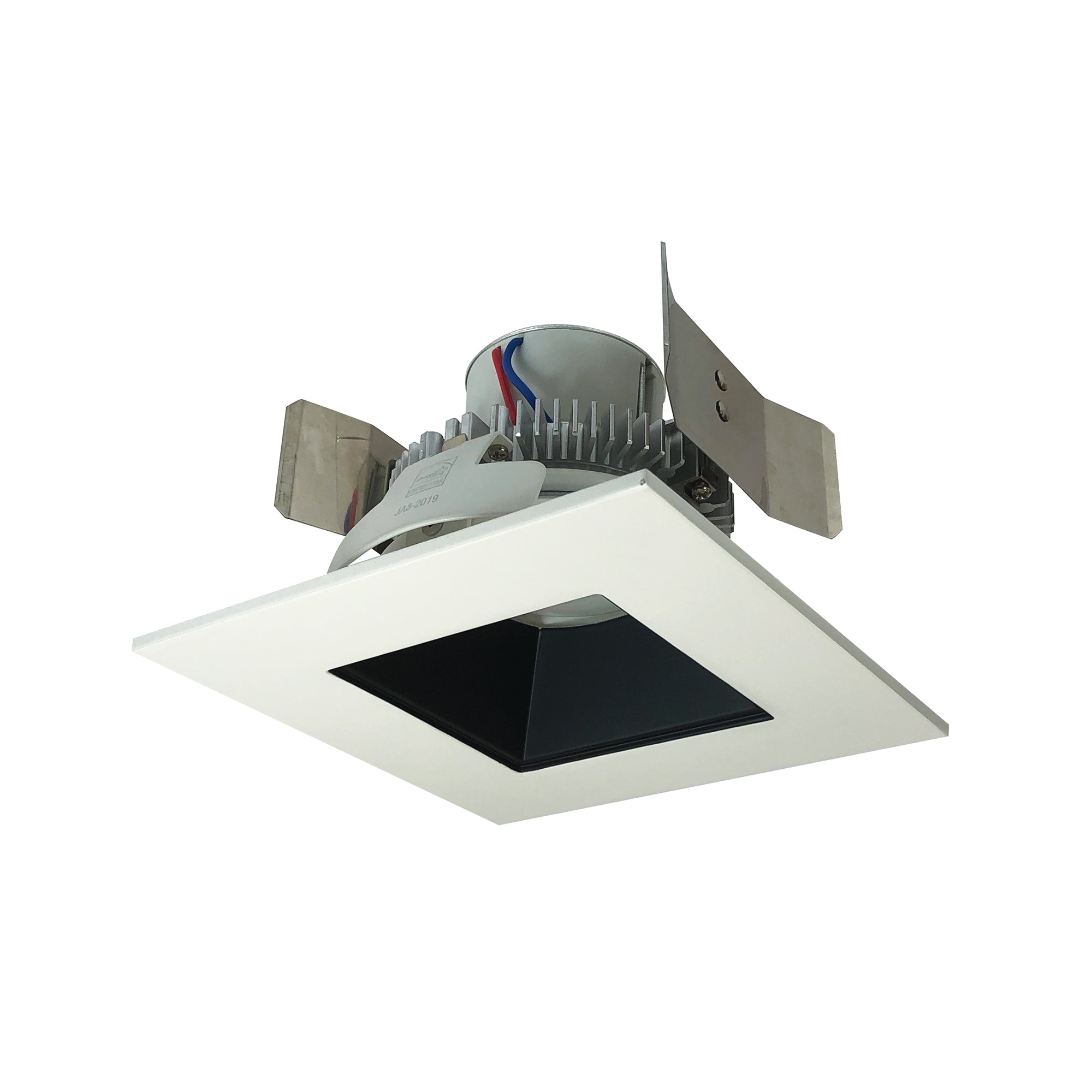 Nora Lighting NLCBC2 - 55627BW/10LE4 5" Cobalt Click Square Retrofit Reflector with Square Aperture, 1000lm / 12W, 2700K, Black Reflector / White Flange, 120 - 277V input; Phase or 0 - 10V dimming - Sonic Electric