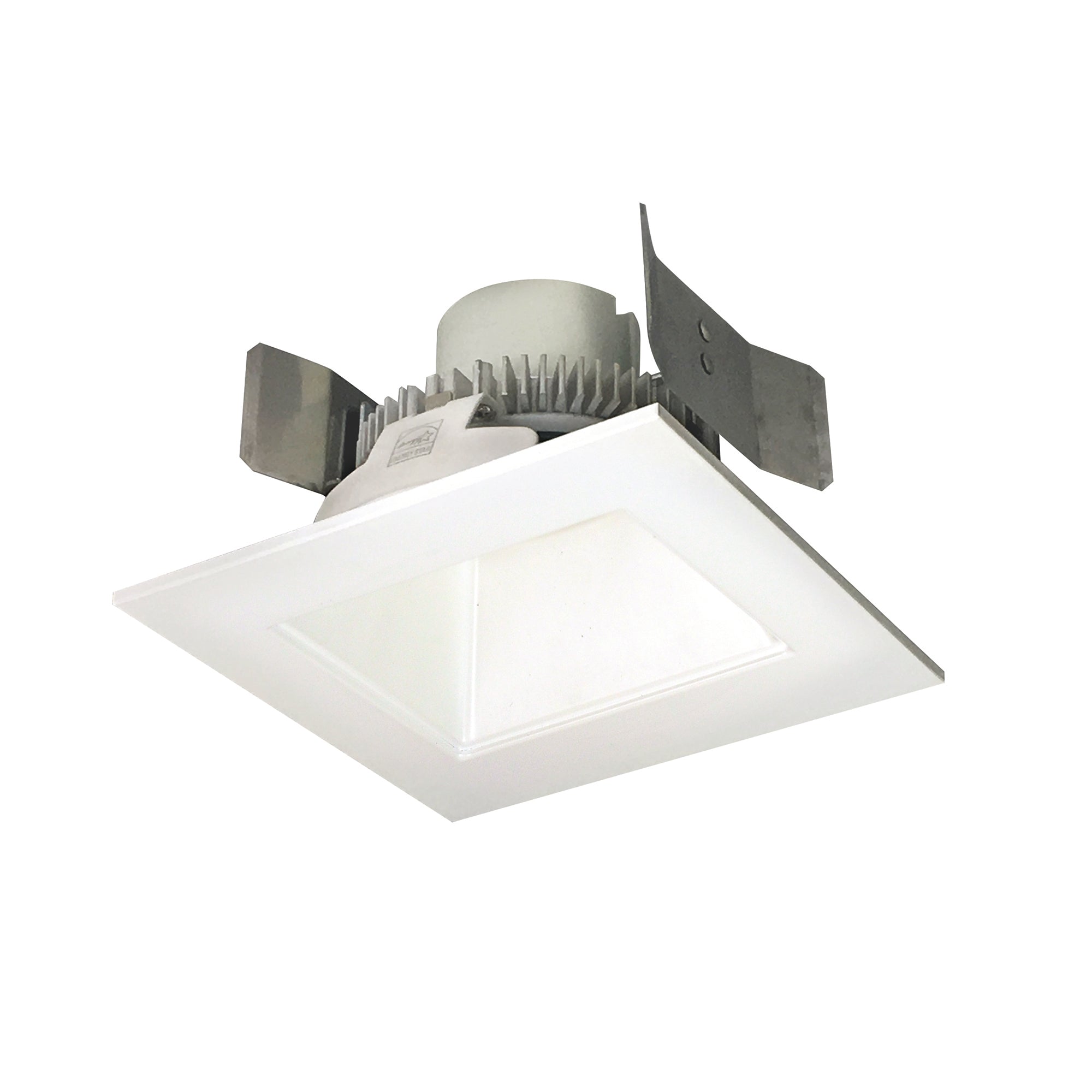 Nora Lighting NLCBC2 - 55640WW/10LE4EM 5" Cobalt Click Square Retrofit Reflector with Square Aperture, 1000lm / 12W, 4000K, White Reflector / White Flange 120 - 277V input; Phase or 0 - 10V dimming, Pre - Wired for Emergency - Sonic Electric