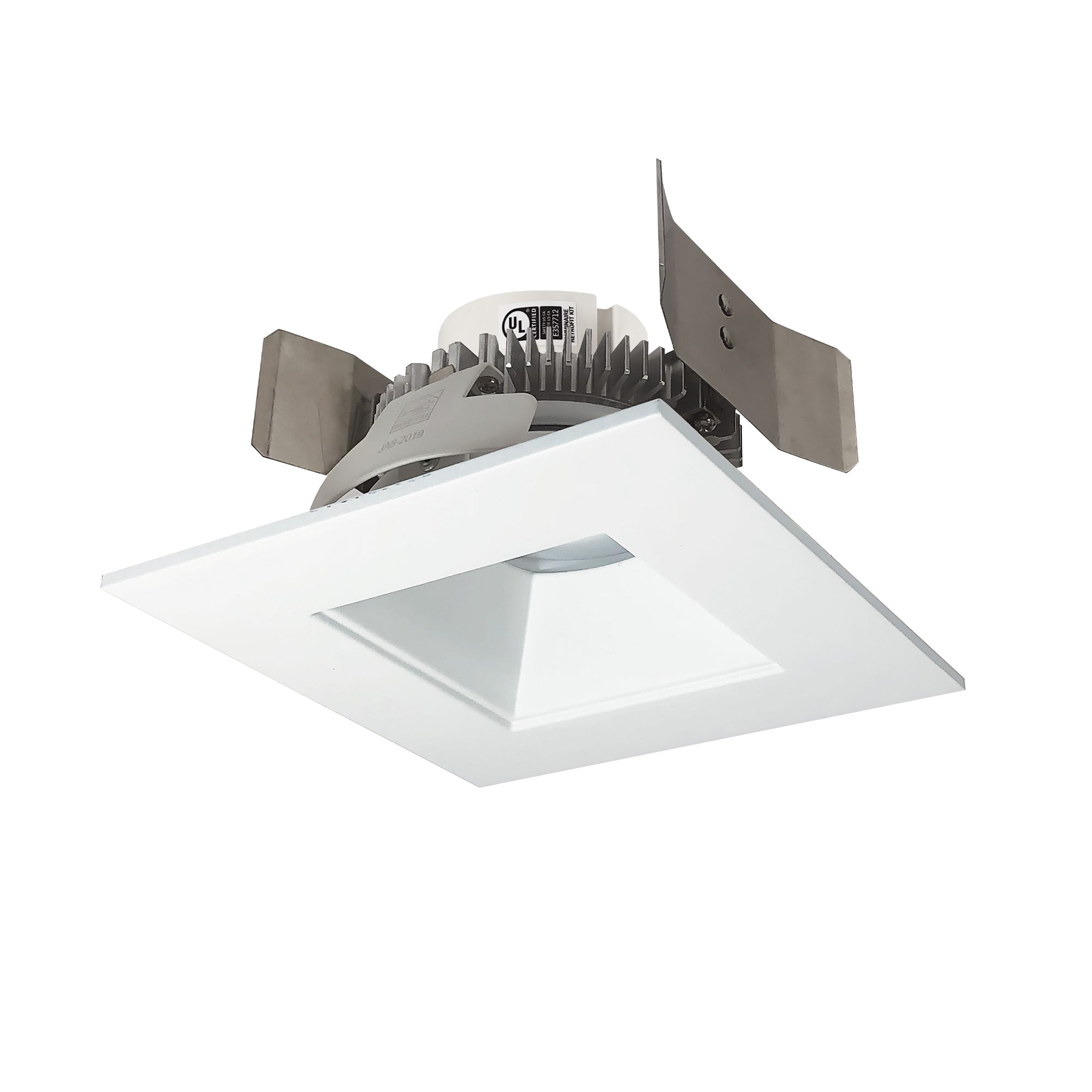 Nora Lighting NLCBC2 - 556TWMPW/10 5" Cobalt Click Square Retrofit Reflector with Square Aperture, 1000lm / 13.5W, Selectable CCT, Matte Powder White - Sonic Electric