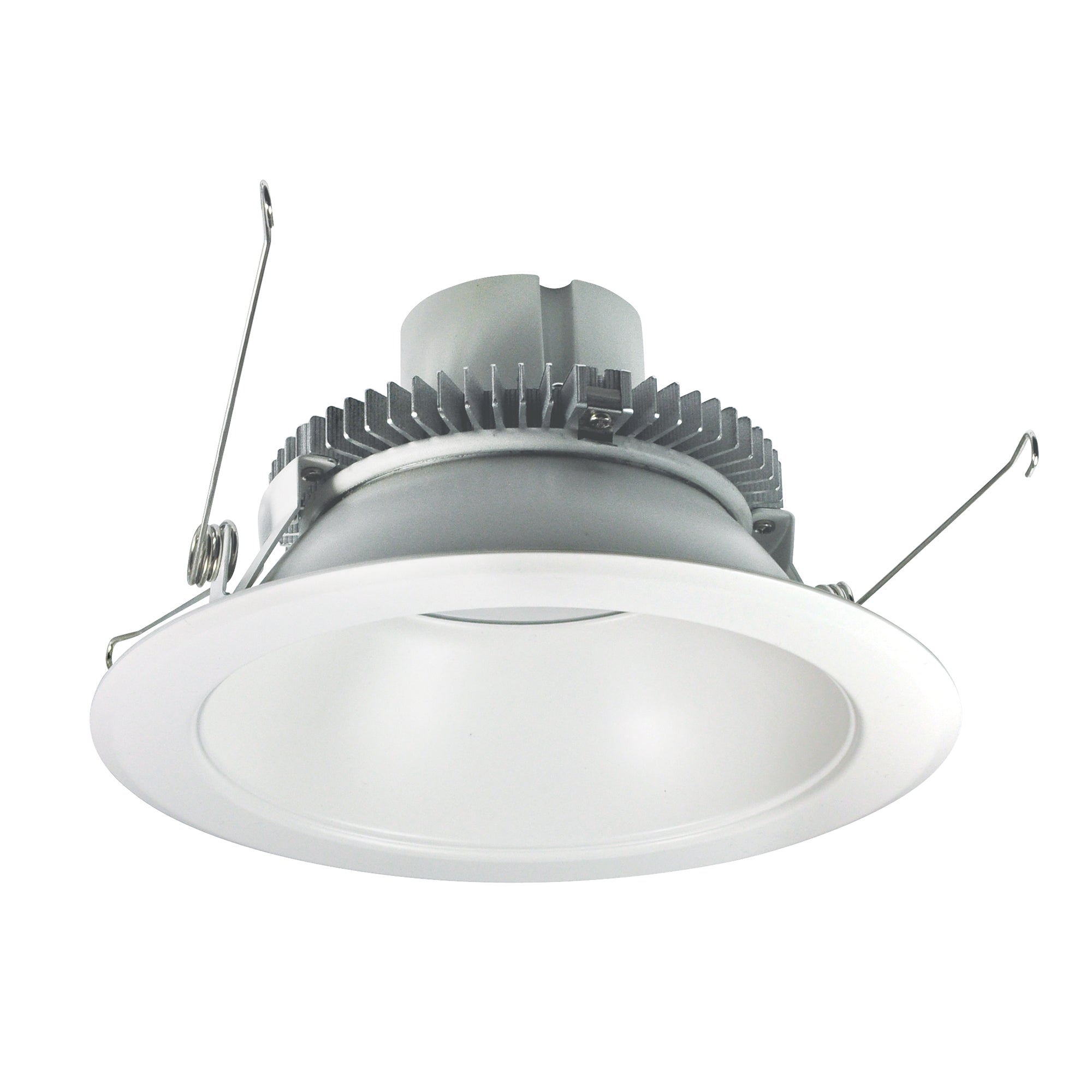 Nora Lighting NLCBC2 - 65127MPW/10LE4 6" Cobalt Click Round Retrofit Reflector, 1000lm / 12W, 2700K, Matte Powder White Reflector / Matte Powder White Flange, 120 - 277V input; Phase or 0 - 10V dimming - Sonic Electric