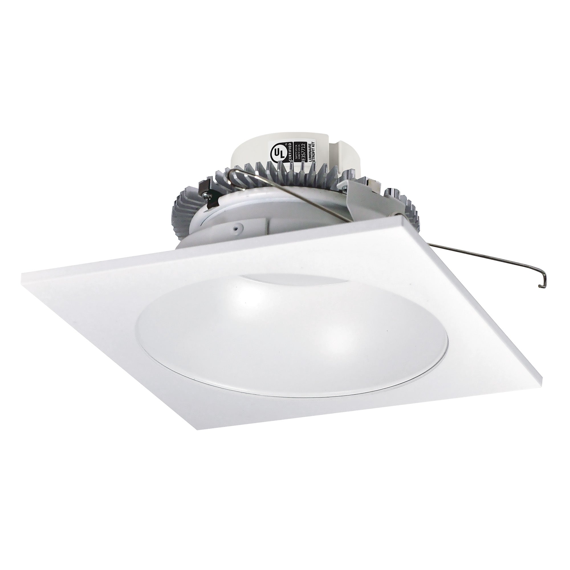 Nora Lighting NLCBC2 - 653TWMPW/10 6" Cobalt Click Square Retrofit Reflector with Round Aperture, 1000lm / 13.5W, Selectable CCT, Matte Powder White - Sonic Electric