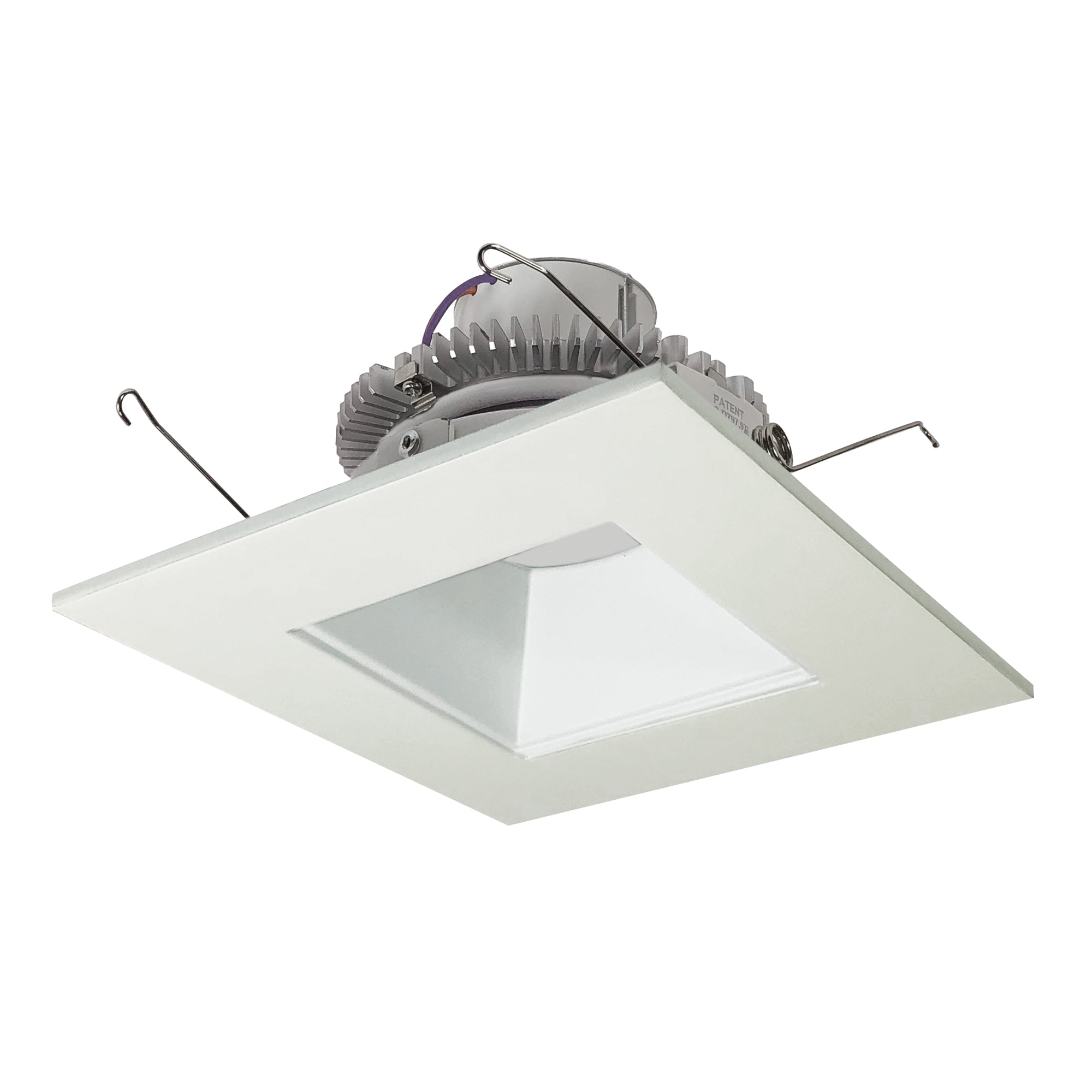 Nora Lighting NLCBC2 - 65640WW/ALE4 6" Cobalt Click Square Retrofit Reflector with Square Aperture, 750lm / 10W, 4000K, White Reflector / White Flange, 120 - 277V input; Phase or 0 - 10V dimming - Sonic Electric