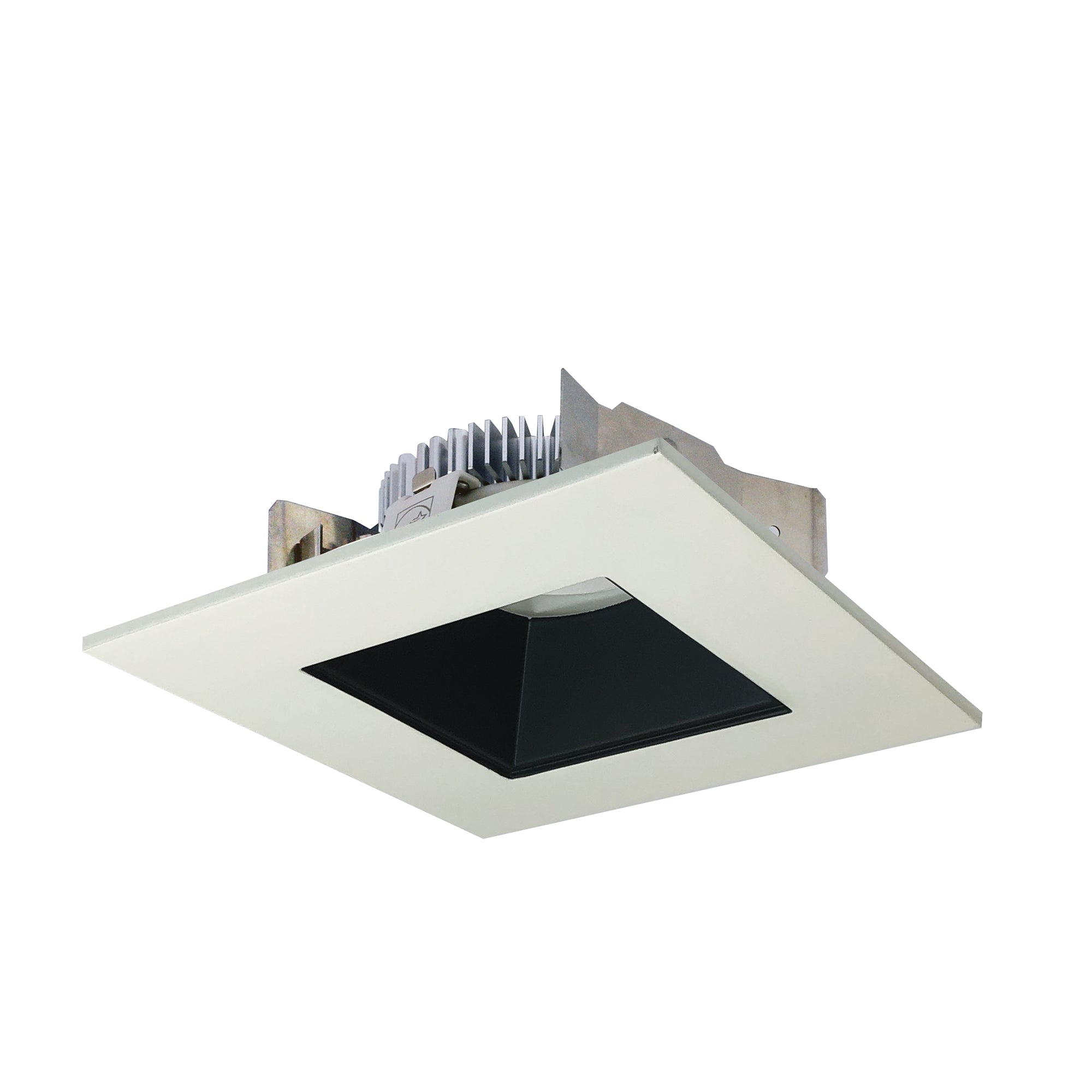 Nora Lighting NLCBS - 4561240BW 4" Cobalt Shallow High Lumen LED Trim, Square/Square Regress, 1250lm, 4000K, Black/White - Sonic Electric