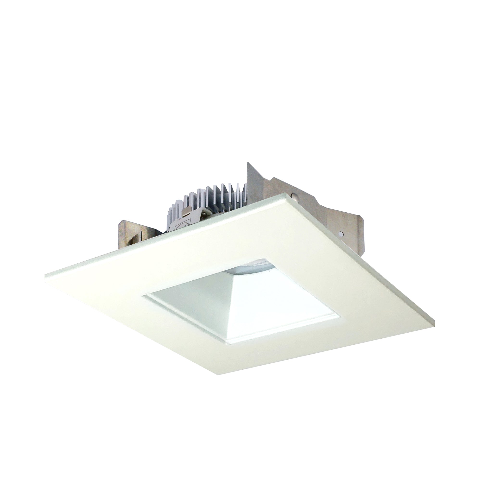 Nora Lighting NLCBS - 4568527MPW 4" Cobalt Shallow High Lumen LED Trim, Square/Square Regress, 850lm, 2700K, Matte Powder White - Sonic Electric