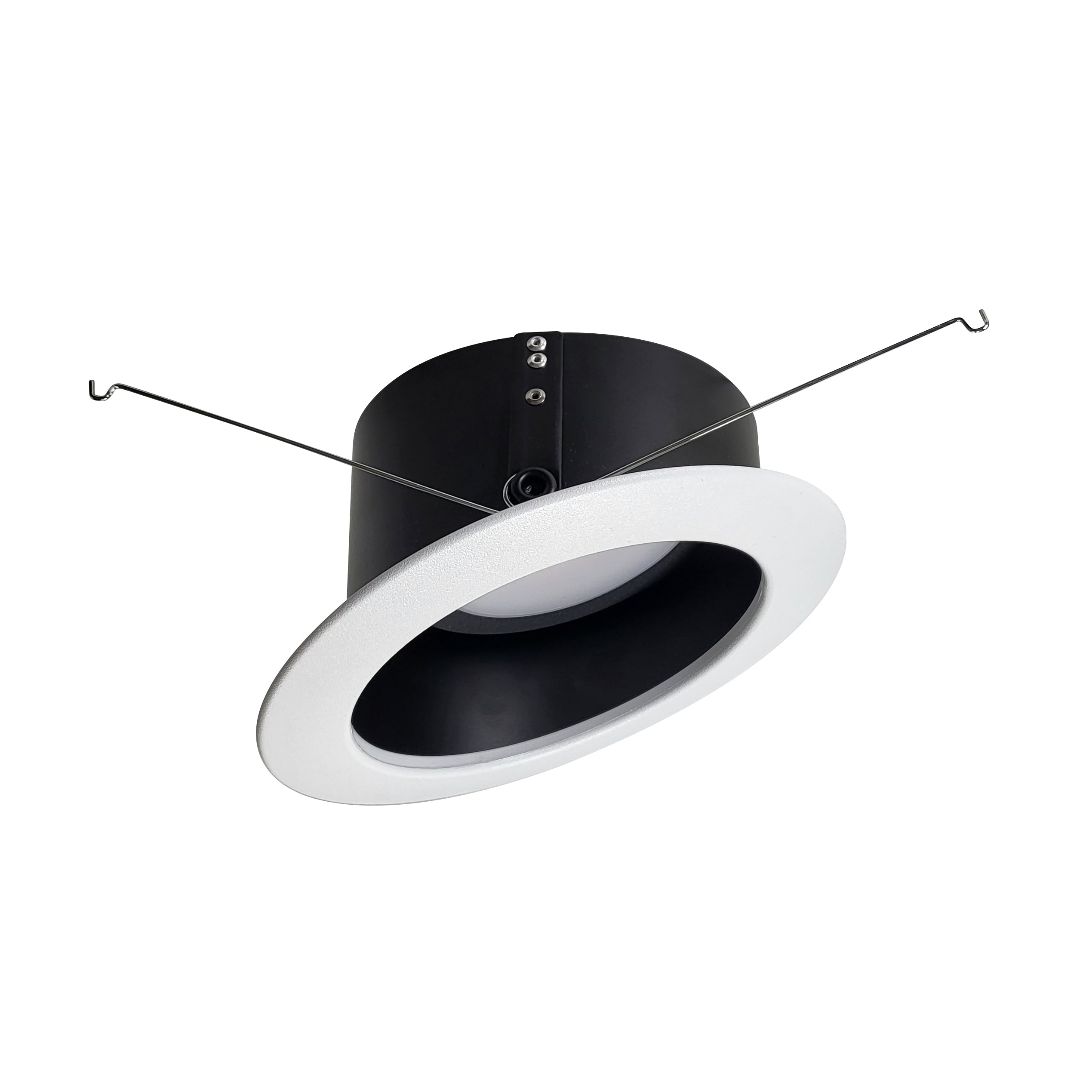 Nora Lighting NLRS - 611L1TWB 6" Sloped LED Retrofit Reflector, 1200lm / 15W, Selectable CCT, Black Reflector / White Flange - Sonic Electric