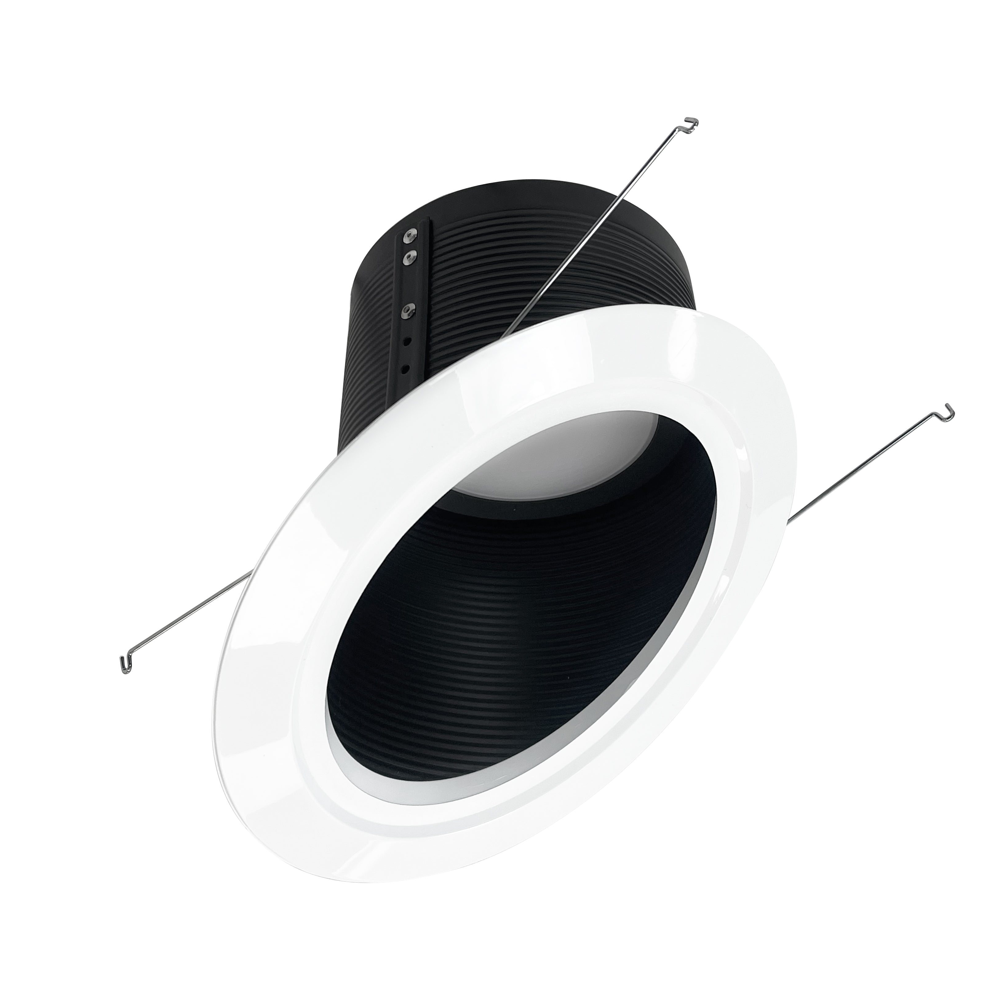 Nora Lighting NLRS - 6S12L140B 6" Super Sloped LED Retrofit Baffle, 1200lm / 16W, 4000K, Black Baffle / White Flange - Sonic Electric