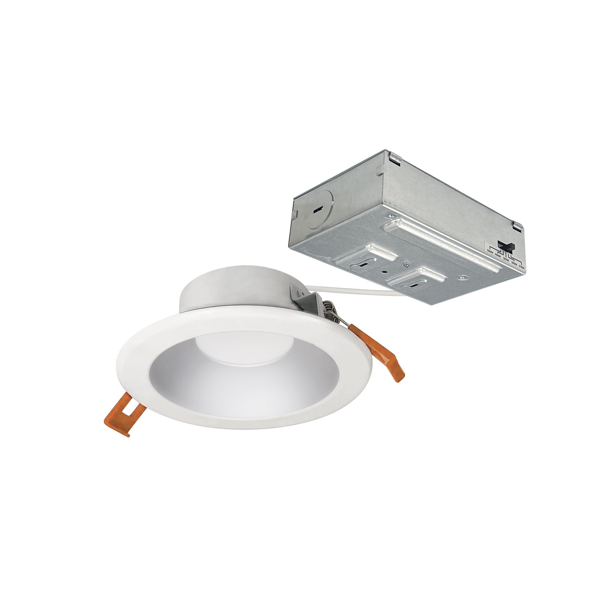 Nora Lighting NLTH - 41TW - HZMPWLE4 4" Theia LED Can - less Downlight with Selectable CCT, 120 - 277V input; 950lm / 10W, Haze Reflector / Matte Powder White Flange - Sonic Electric