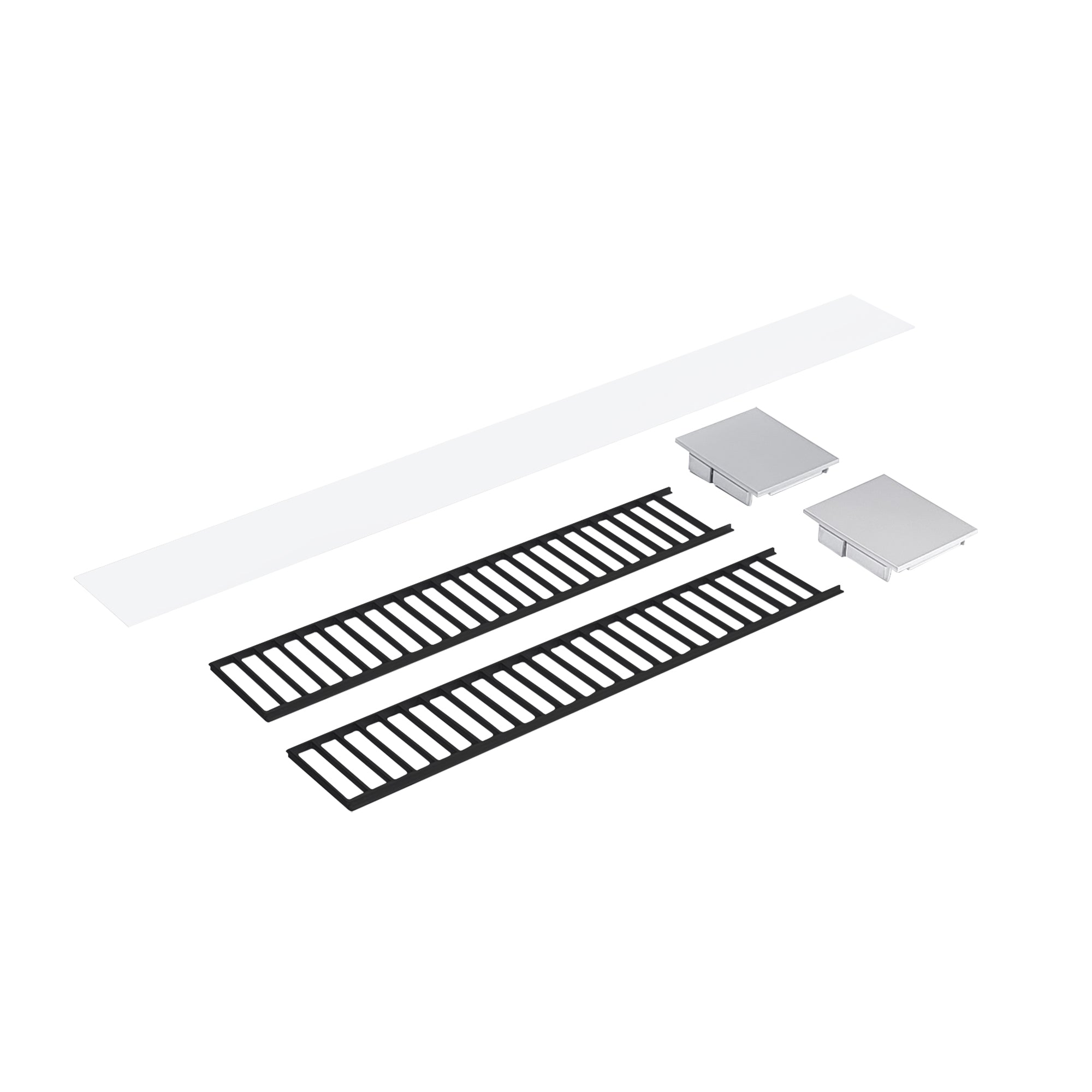 Nora Lighting NLUD - 2LOUVBA Louver Accessory Set for NLUD - 2334, Black Louver, Aluminum End Caps - Sonic Electric