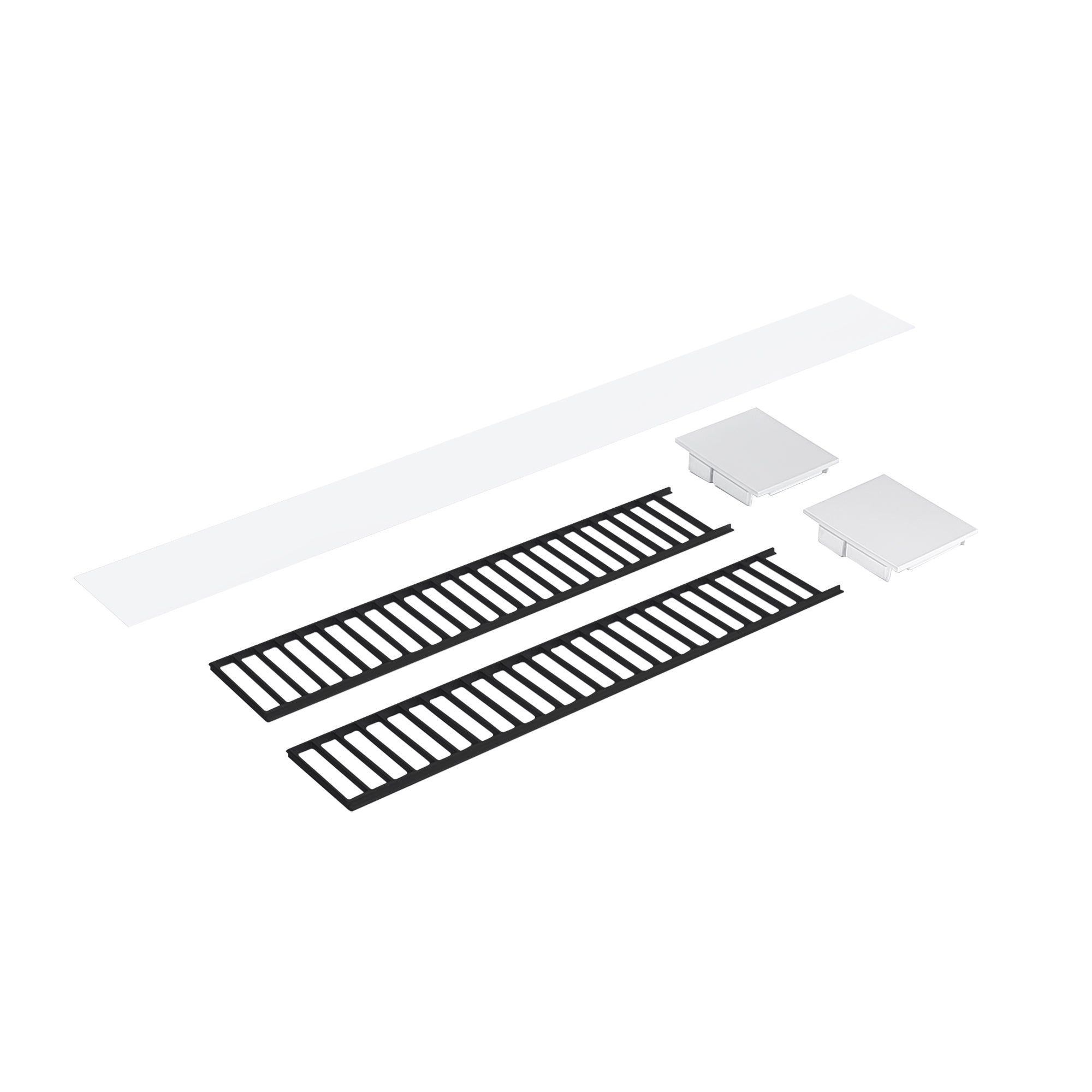 Nora Lighting NLUD - 2LOUVBW Louver Accessory Set for NLUD - 2334, Black Louver, White End Caps - Sonic Electric