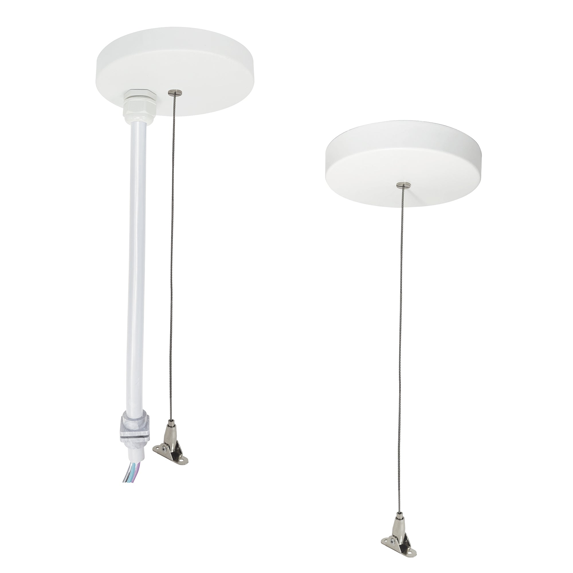 Nora Lighting NLUD - PCCW 8' Pendant Power & Aircraft Mounting Kit for NLUD Series, White Finish - Sonic Electric