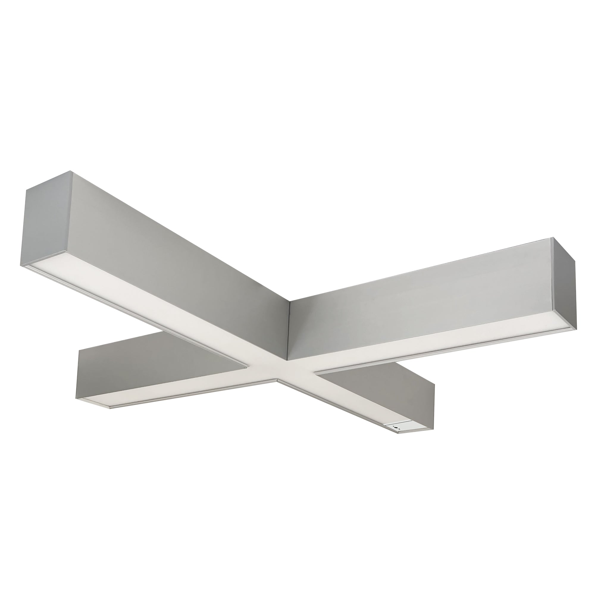 Nora Lighting NLUD - X334A/OS "X" Shaped L - Line LED Indirect/Direct Linear, 6028lm / Selectable CCT, Aluminum finish, with Motion Sensor - Sonic Electric