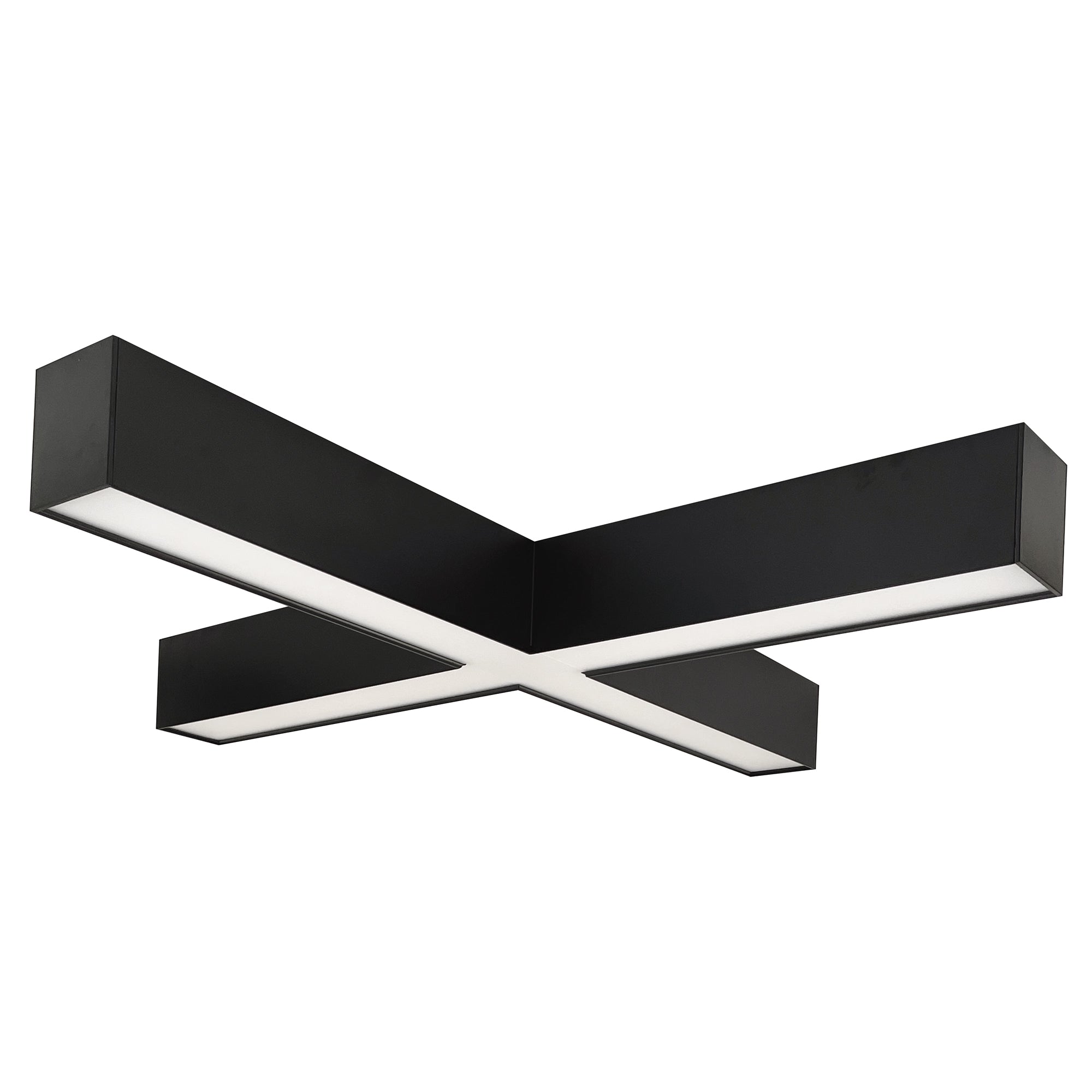 Nora Lighting NLUD - X334B "X" Shaped L - Line LED Indirect/Direct Linear, 6028lm / Selectable CCT, Black finish - Sonic Electric