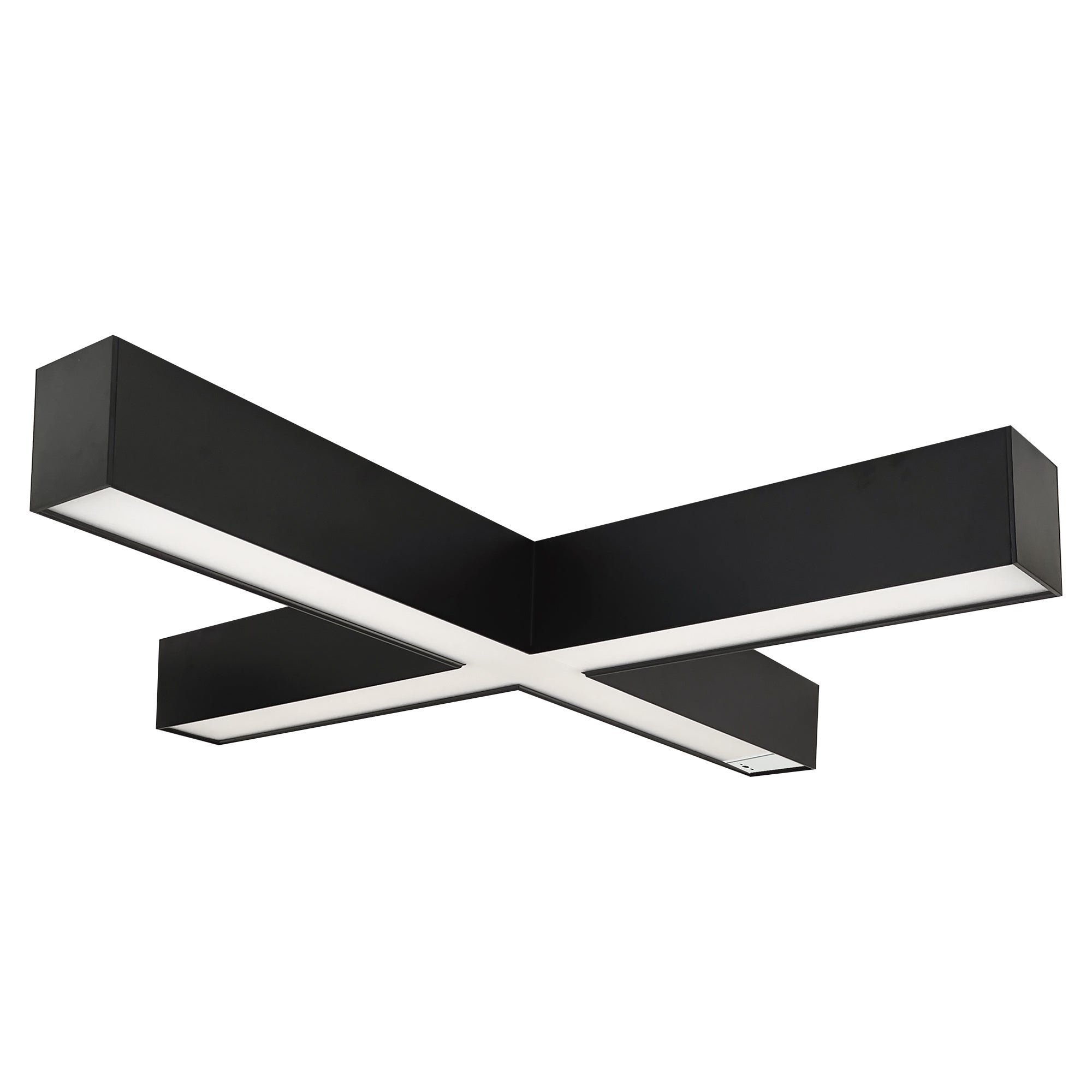 Nora Lighting NLUD - X334B/OS "X" Shaped L - Line LED Indirect/Direct Linear, 6028lm / Selectable CCT, Black finish, with Motion Sensor - Sonic Electric