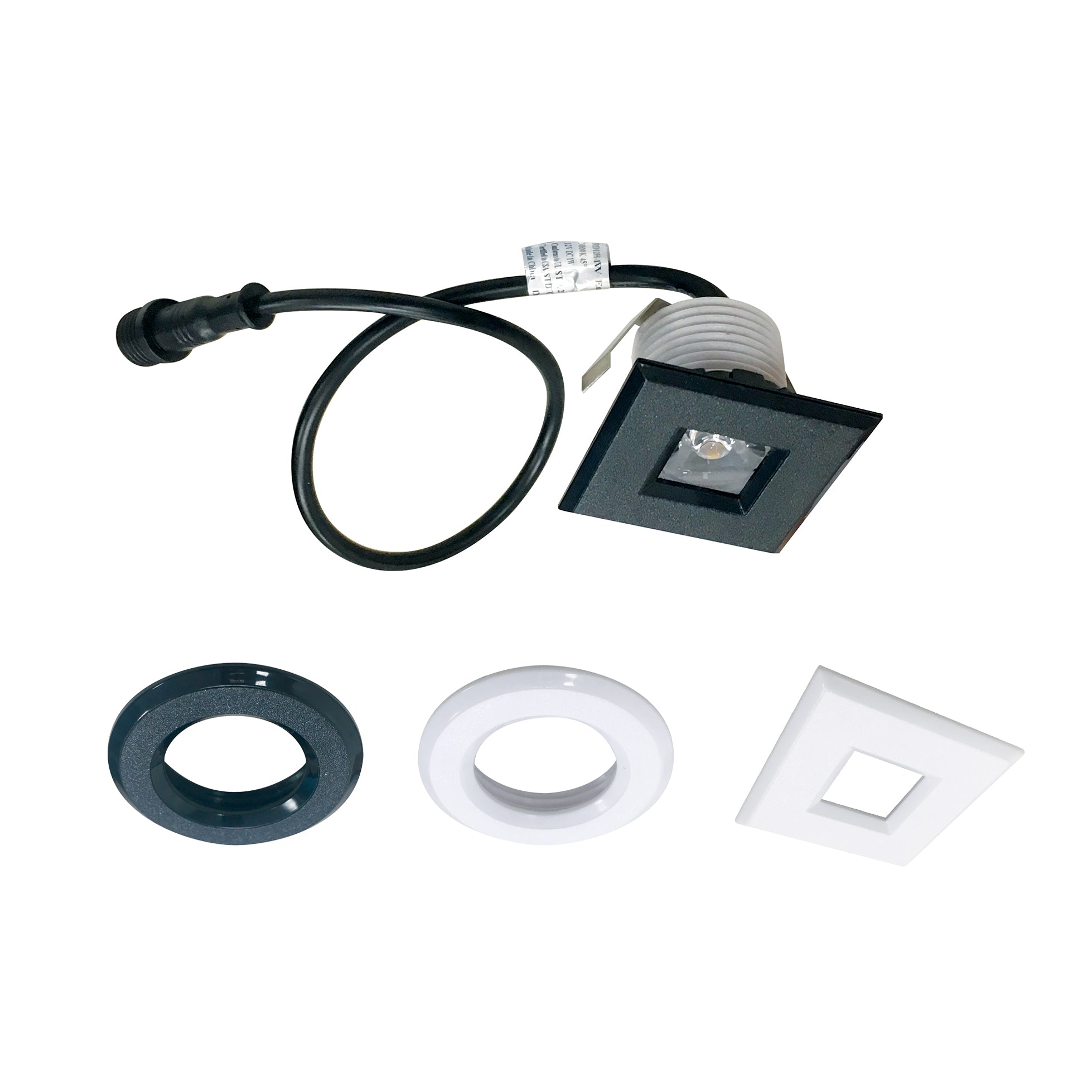Nora Lighting NM1 - 17027X2PBW 1" M1 LED Miniature Recessed, 2700K, (2) Black & (2) White Plastic Trims - Sonic Electric