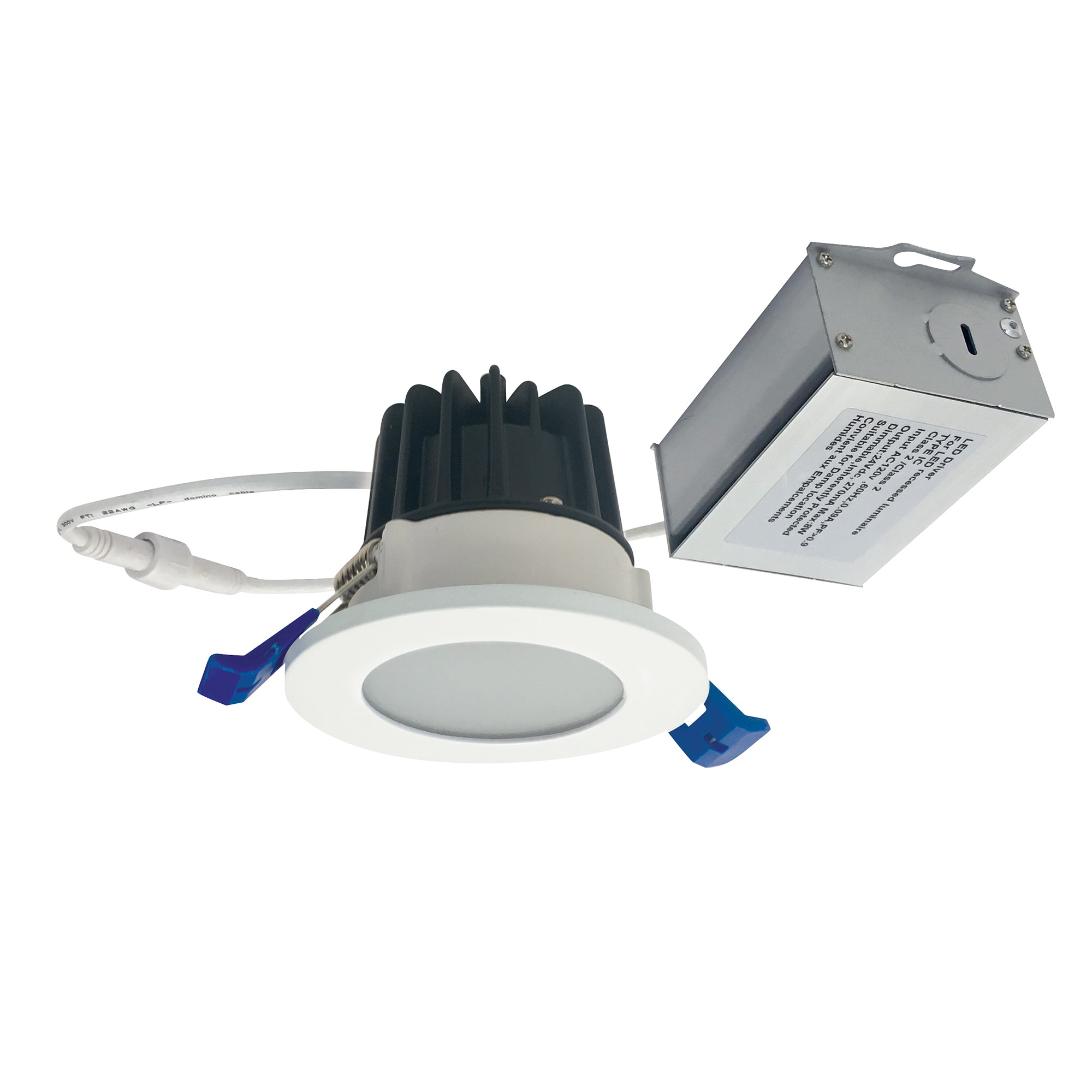 Nora Lighting NM2 - 2RDCS6027MPW 2" M2 Round LED Lensed Downlight, 600lm / 8W, 2700K, 120V, Matte Powder White - Sonic Electric