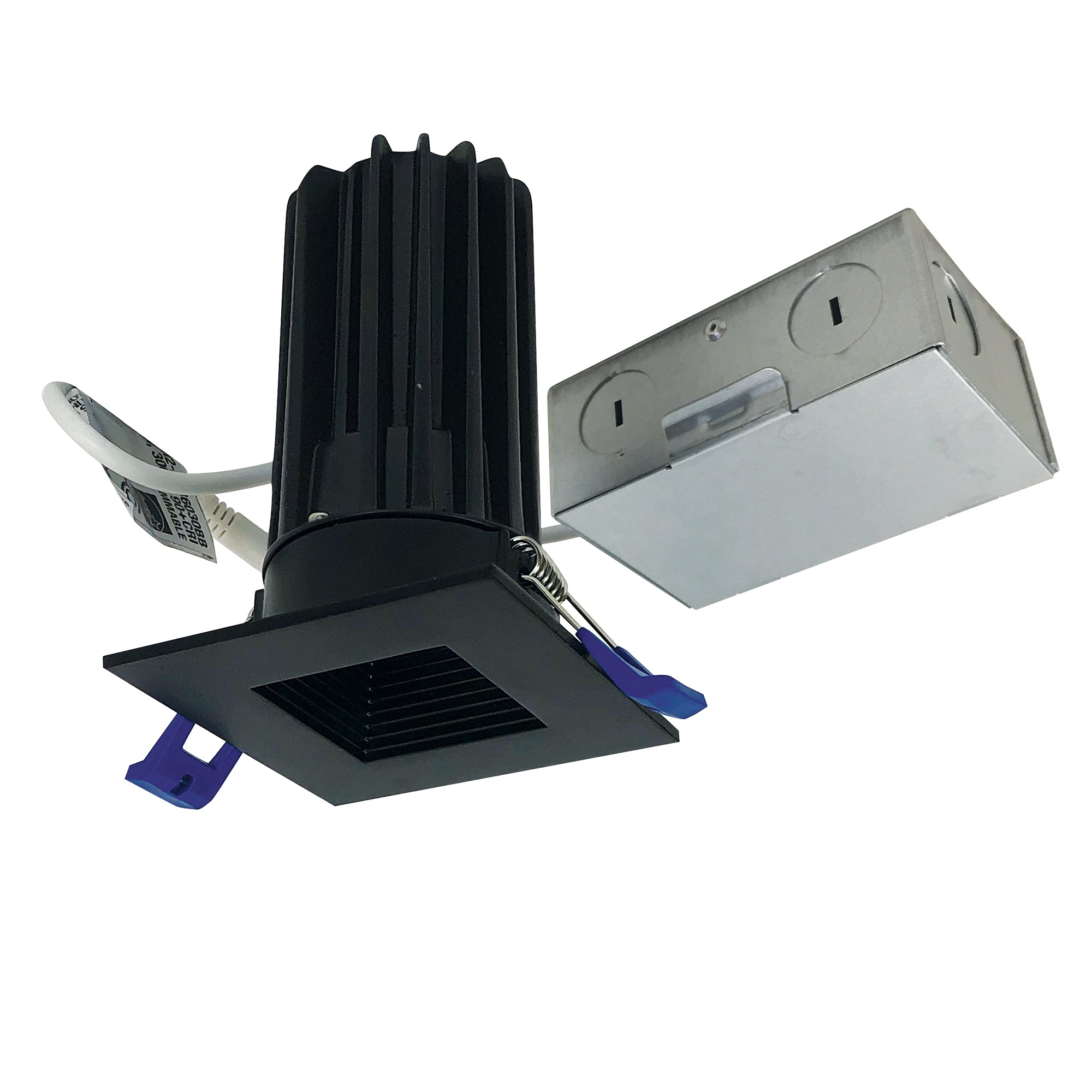 Nora Lighting NM2 - 2SB8527BB 2" M2 Square LED Baffled Downlight, 850lm / 10W, 2700K, 120V, Matte Black - Sonic Electric