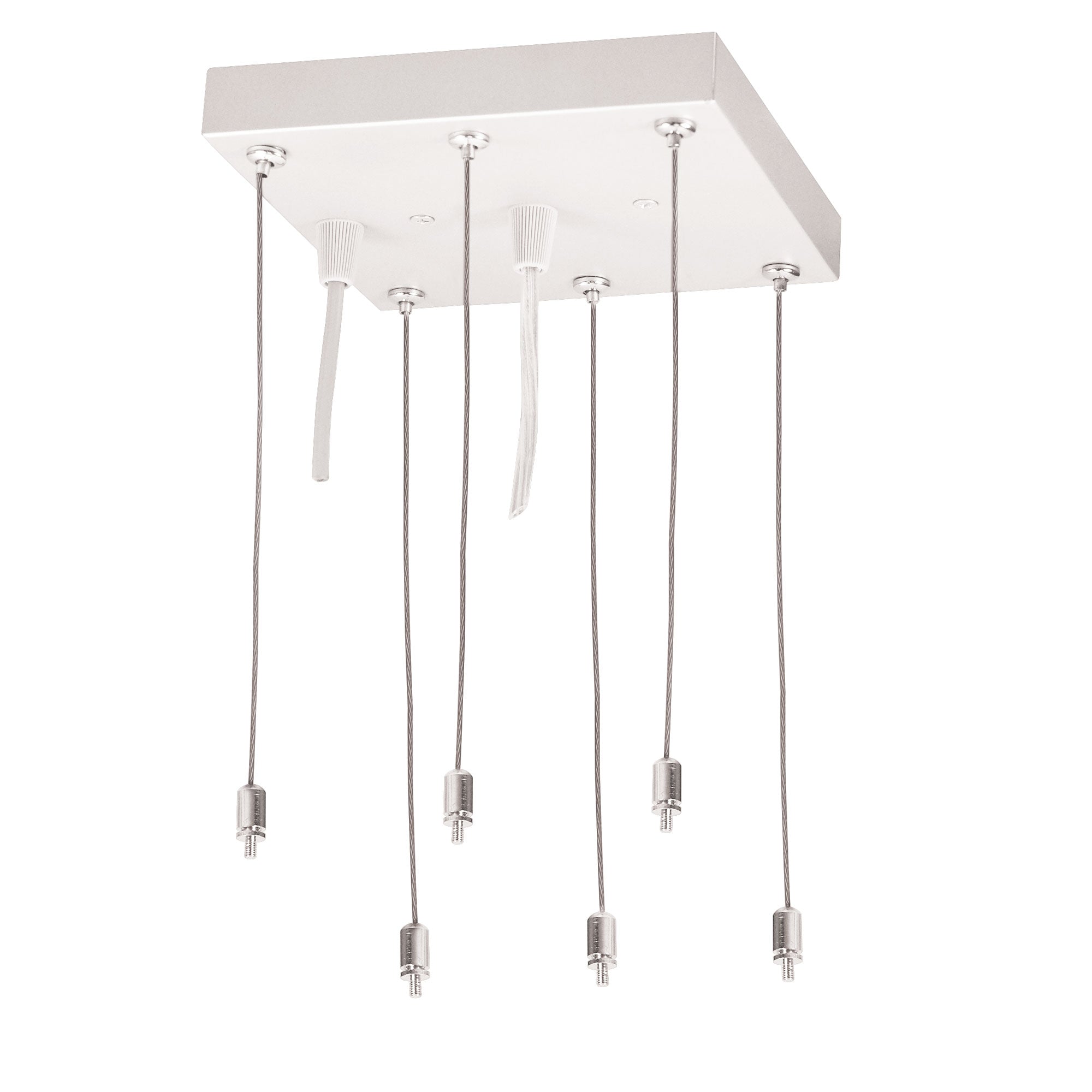 Nora Lighting NPDBL - PKW Pendant Mounting Kit with Canopy for LED Back - Lit Panels, White Finish - Sonic Electric
