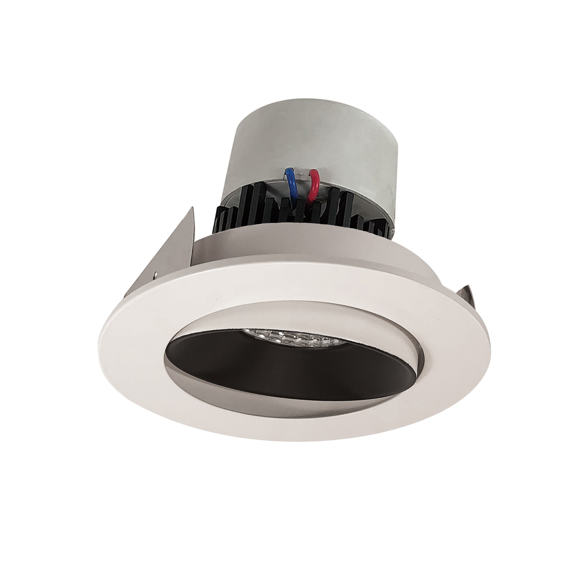 Nora Lighting NPR - 4RC30XBW 4" Pearl LED Round Adjustable Cone Retrofit, 1000lm / 12W, 3000K, Black Reflector / White Flange - Sonic Electric