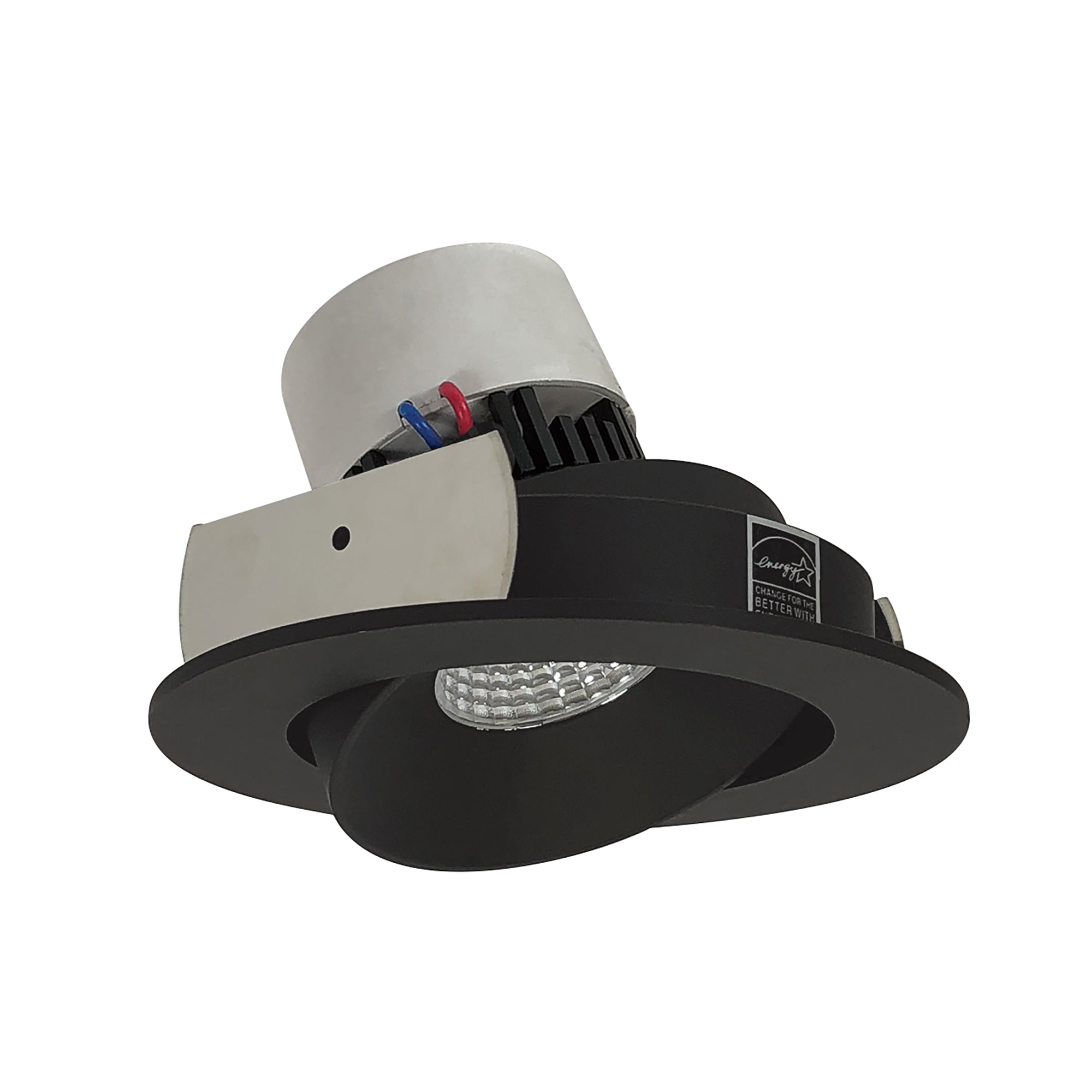 Nora Lighting NPR - 4RC40XBB 4" Pearl LED Round Adjustable Cone Retrofit, 1000lm / 12W, 4000K, Black Reflector / Black Flange - Sonic Electric