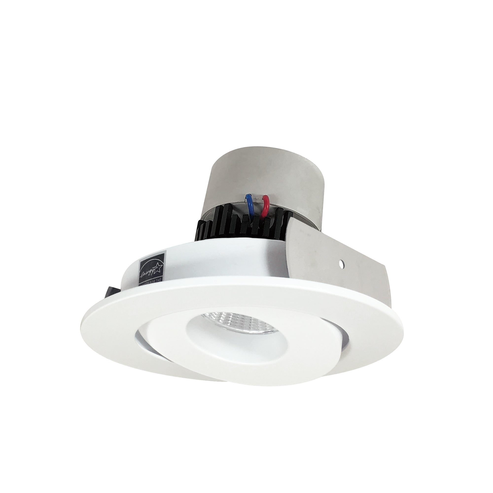 Nora Lighting NPR - 4RG27XMPW 4" Pearl LED Round Adjustable Gimbal Retrofit, 1000lm / 12W, 2700K, Matte Powder White Finish - Sonic Electric