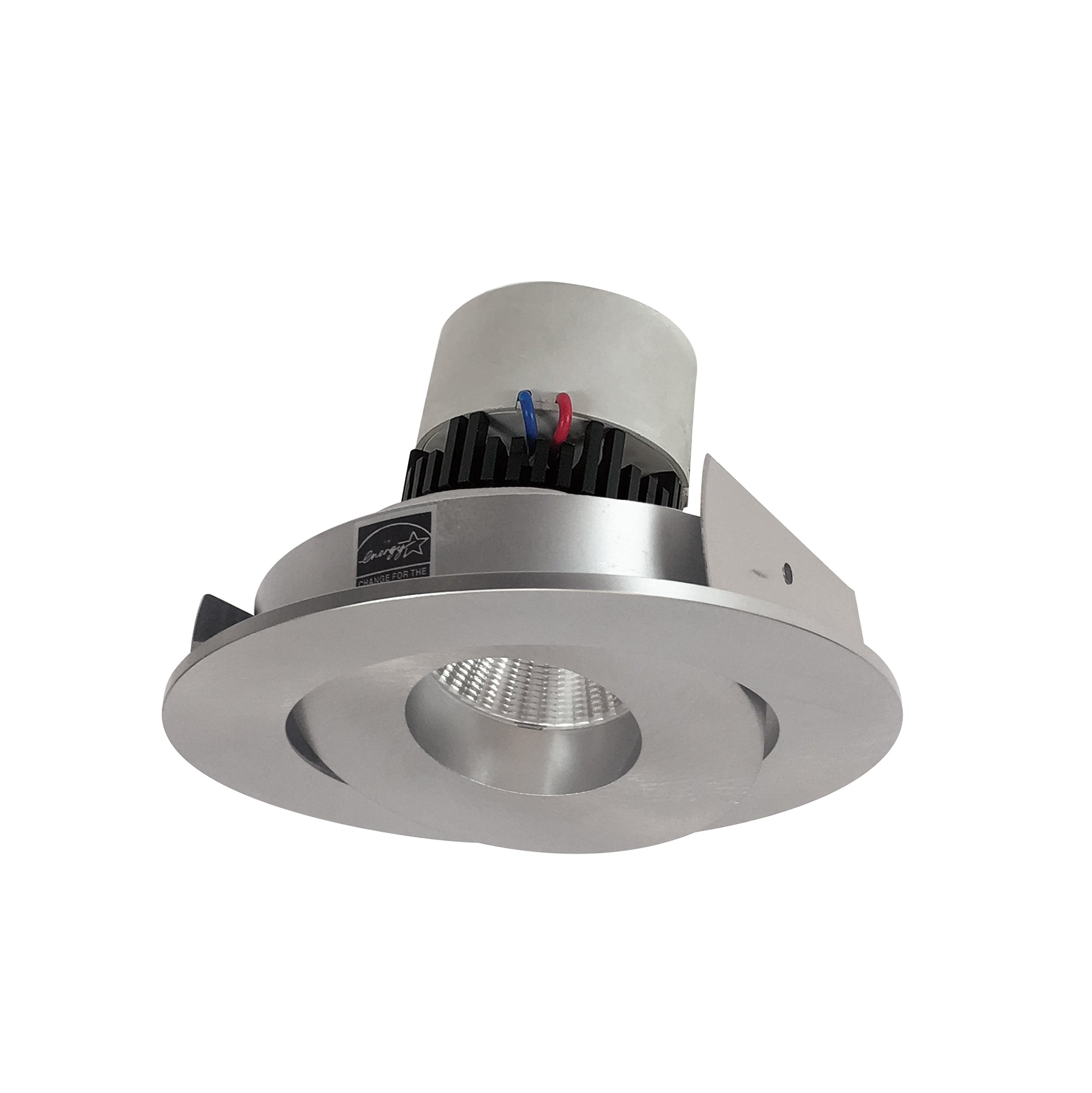Nora Lighting NPR - 4RG27XNN 4" Pearl LED Round Adjustable Gimbal Retrofit, 1000lm / 12W, 2700K, Natural Metal Finish - Sonic Electric