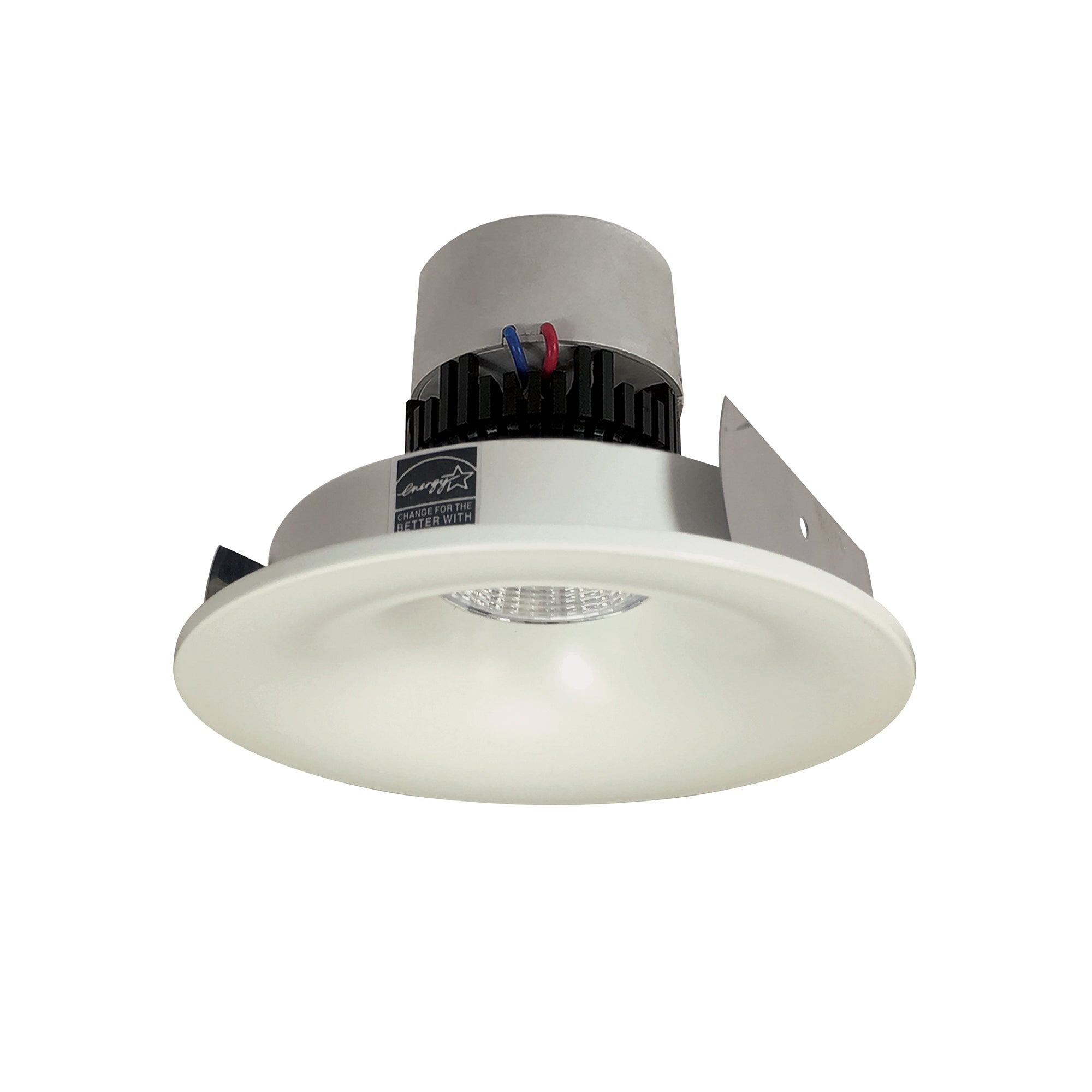 Nora Lighting NPR - 4RNB27XWW 4" Pearl LED Round Bullnose Retrofit, 1000lm / 12W, 2700K, White Finish - Sonic Electric