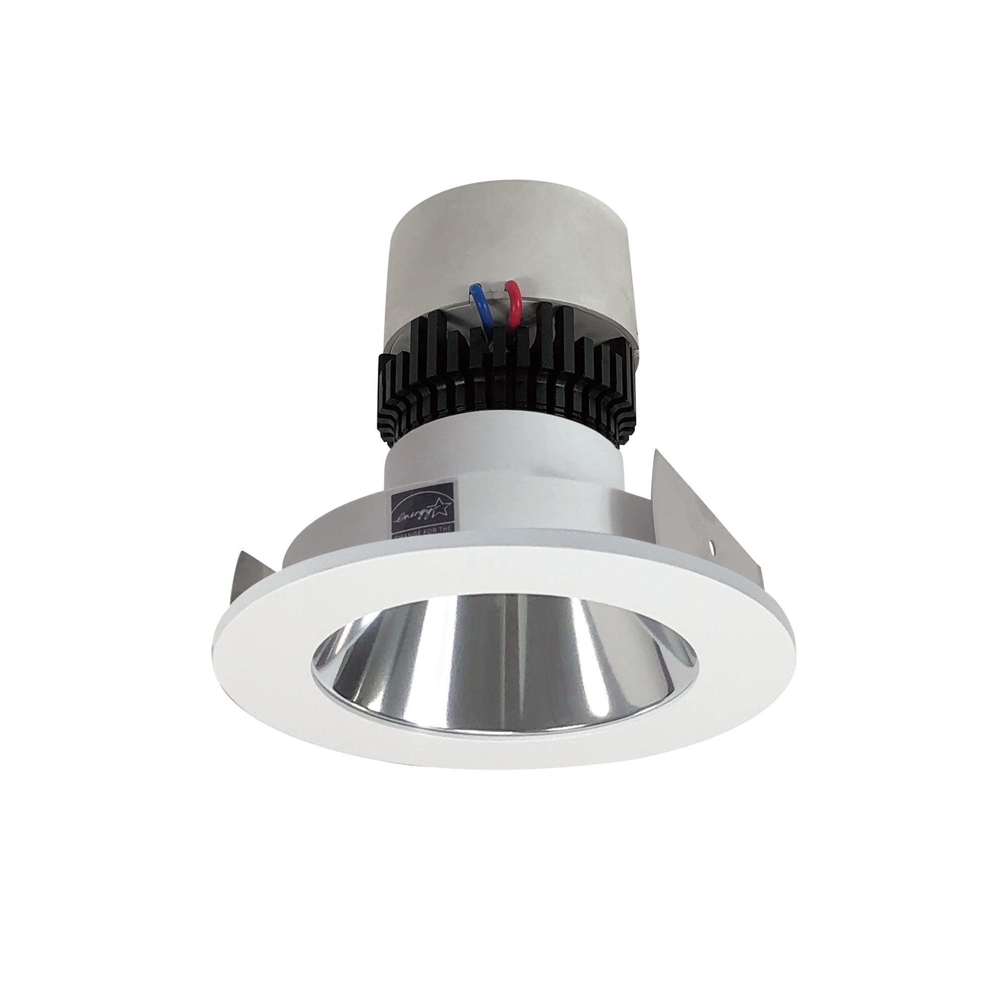 Nora Lighting NPR - 4RNDCCDXCMPW 4" Pearl LED Round Retrofit Reflector, 800lm / 12W, Comfort Dim, Specular Clear Reflector / Matte Powder White Flange - Sonic Electric