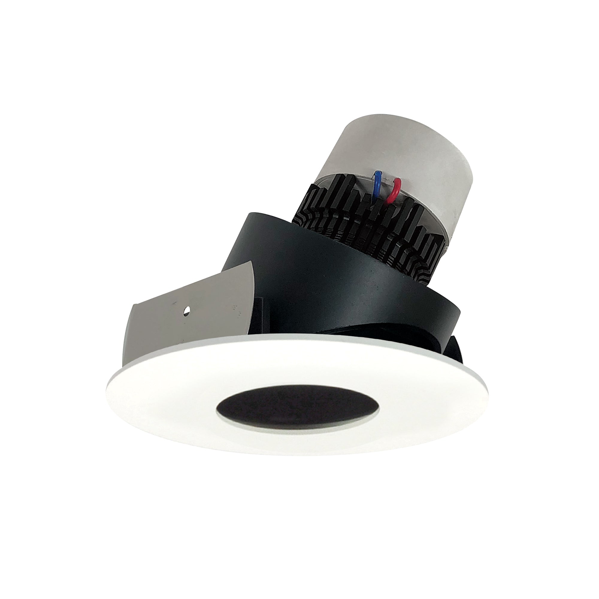 Nora Lighting NPR - 4RPHA27XBMPW 4" Pearl LED Round Adjustable Pinhole Retrofit, 1000lm / 12W, 2700K, Black Pinhole / Matte Powder White Flange - Sonic Electric