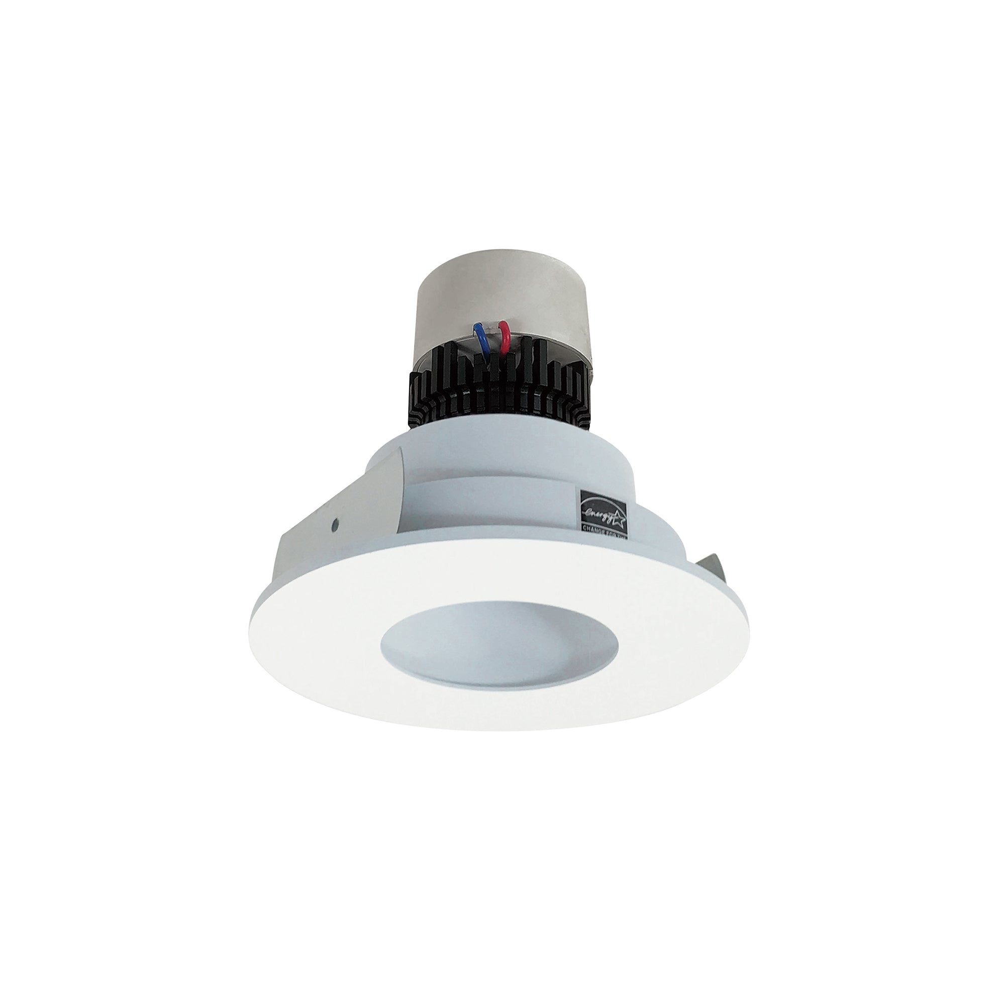 Nora Lighting NPR - 4RPHCDXMPW 4" Pearl LED Round Pinhole Retrofit, 800lm / 12W, Comfort Dim, Matte Powder White Pinhole / Matte Powder White Flange - Sonic Electric