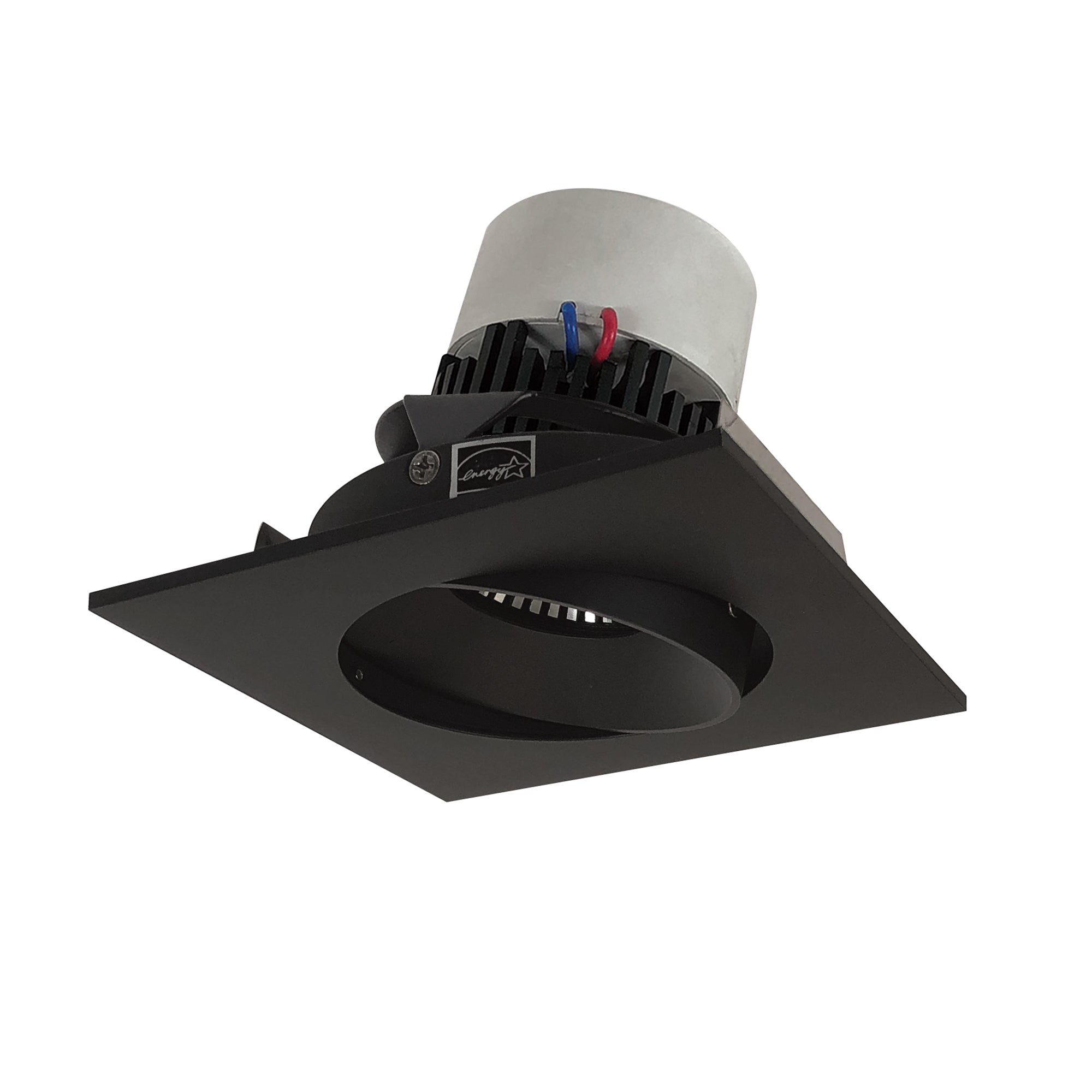 Nora Lighting NPR - 4SC40XBB 4" Pearl LED Square Adjustable Cone Retrofit, 1000lm / 12W, 4000K, Black Reflector / Black Flange - Sonic Electric