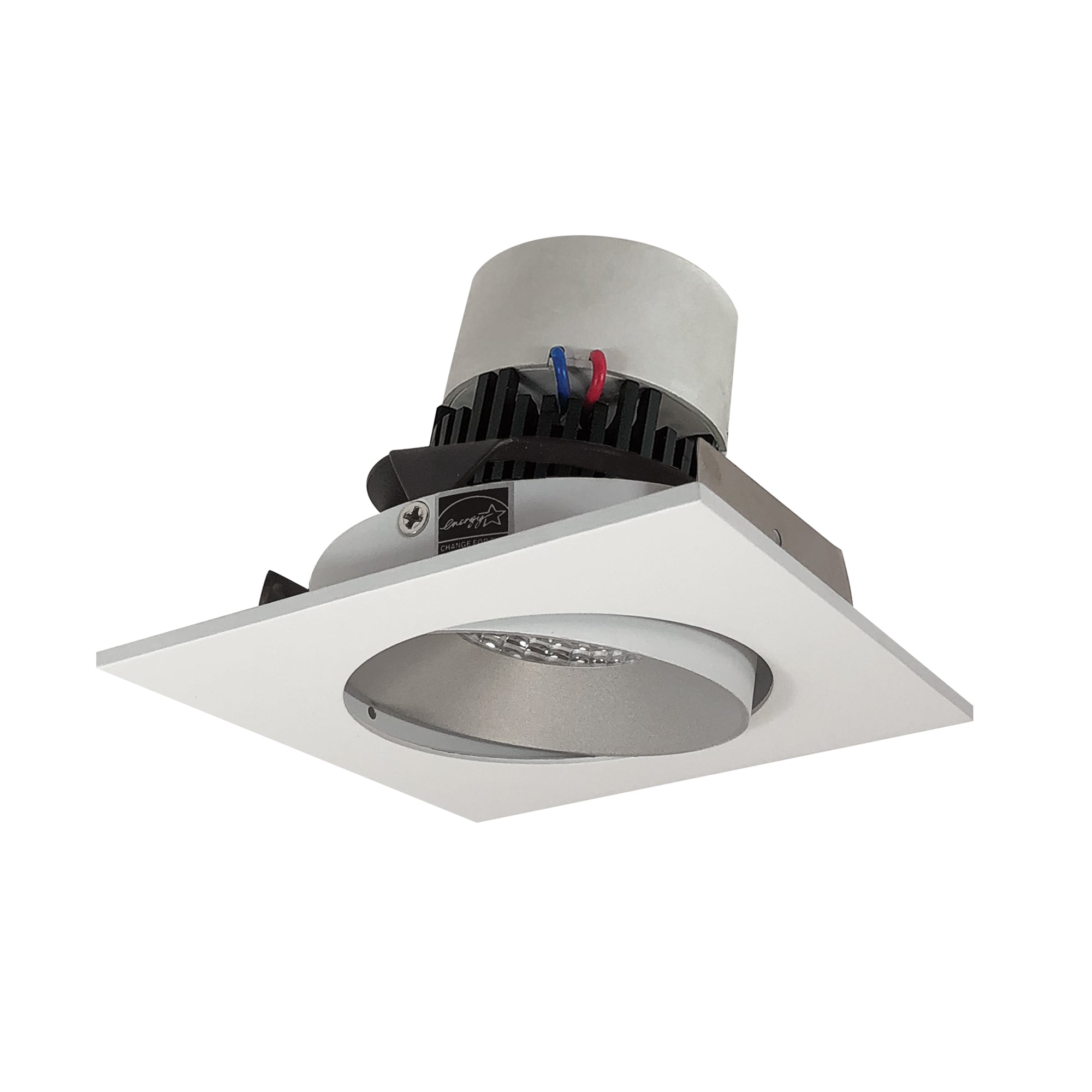 Nora Lighting NPR - 4SC40XHW 4" Pearl LED Square Adjustable Cone Retrofit, 1000lm / 12W, 4000K, Haze Reflector / White Flange - Sonic Electric
